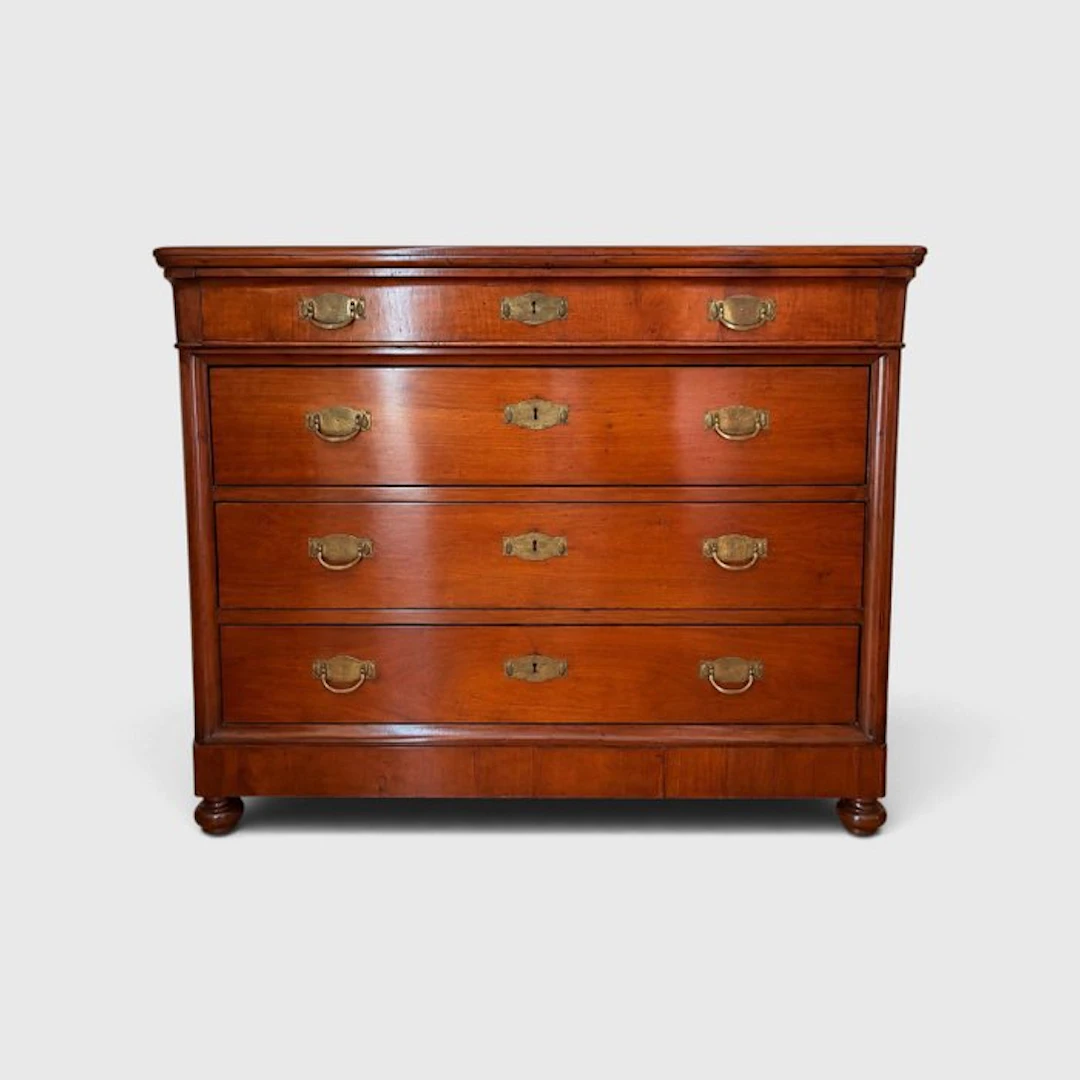 Italla - Commode - Brass, Mahogany - antique wooden chest of drawers