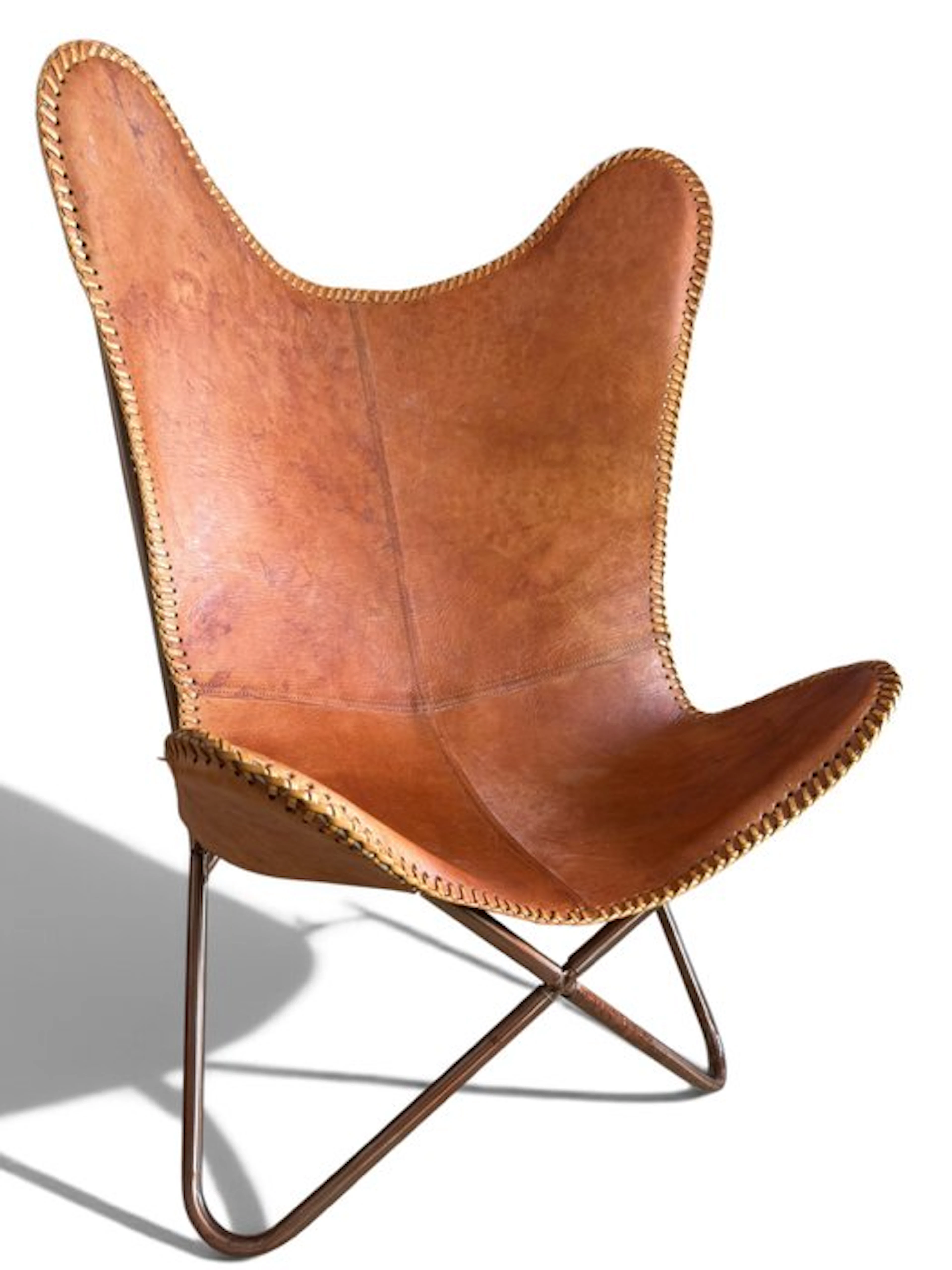 Armchair - Butterfly chair - Leather, Metal - Butterfly chair - butterfly