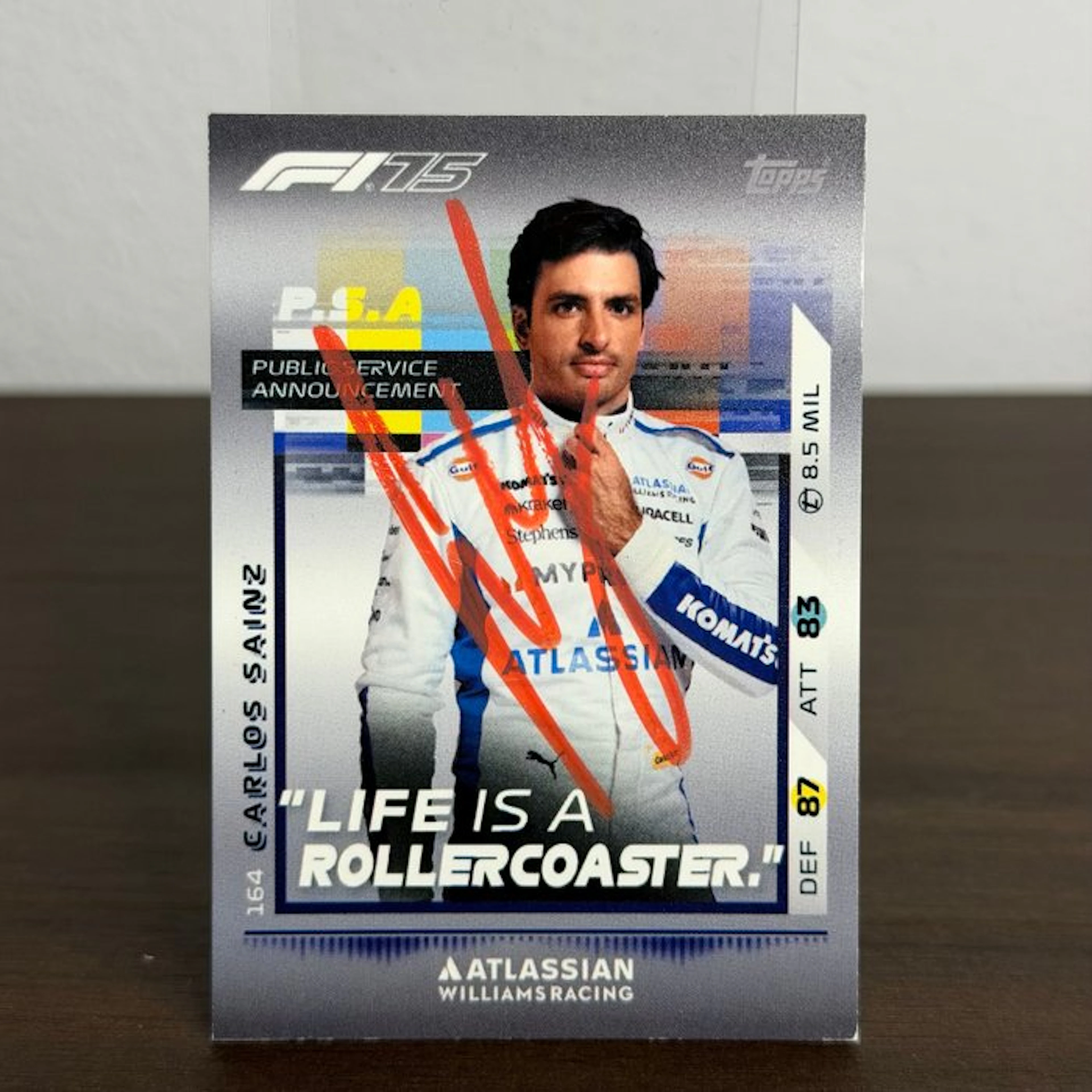 Ferrari - Topps attax 164 Signed - Carlos Sainz - 2025 - Trading Card
