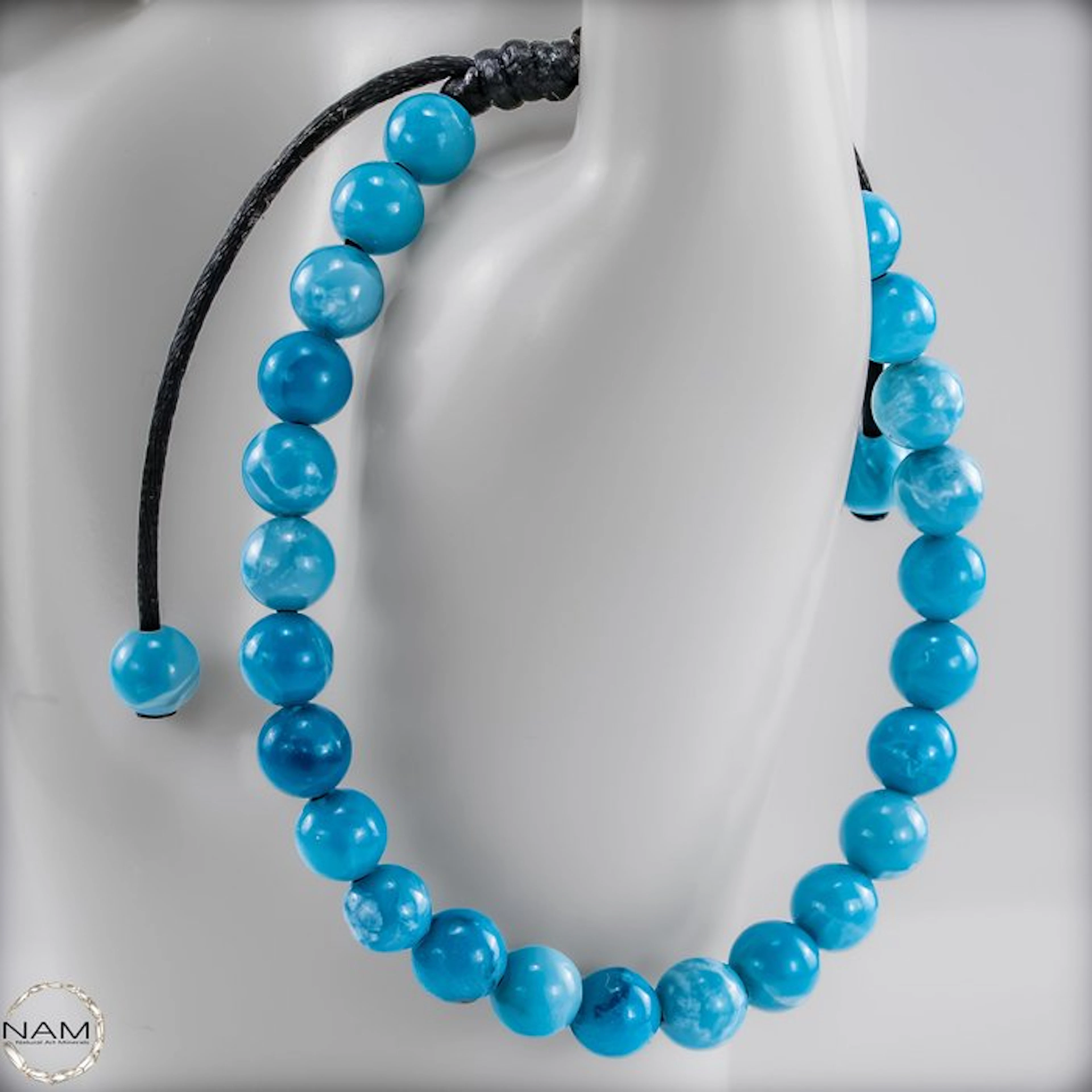 Natural Larimar gemstone bracelet – high-quality polished...