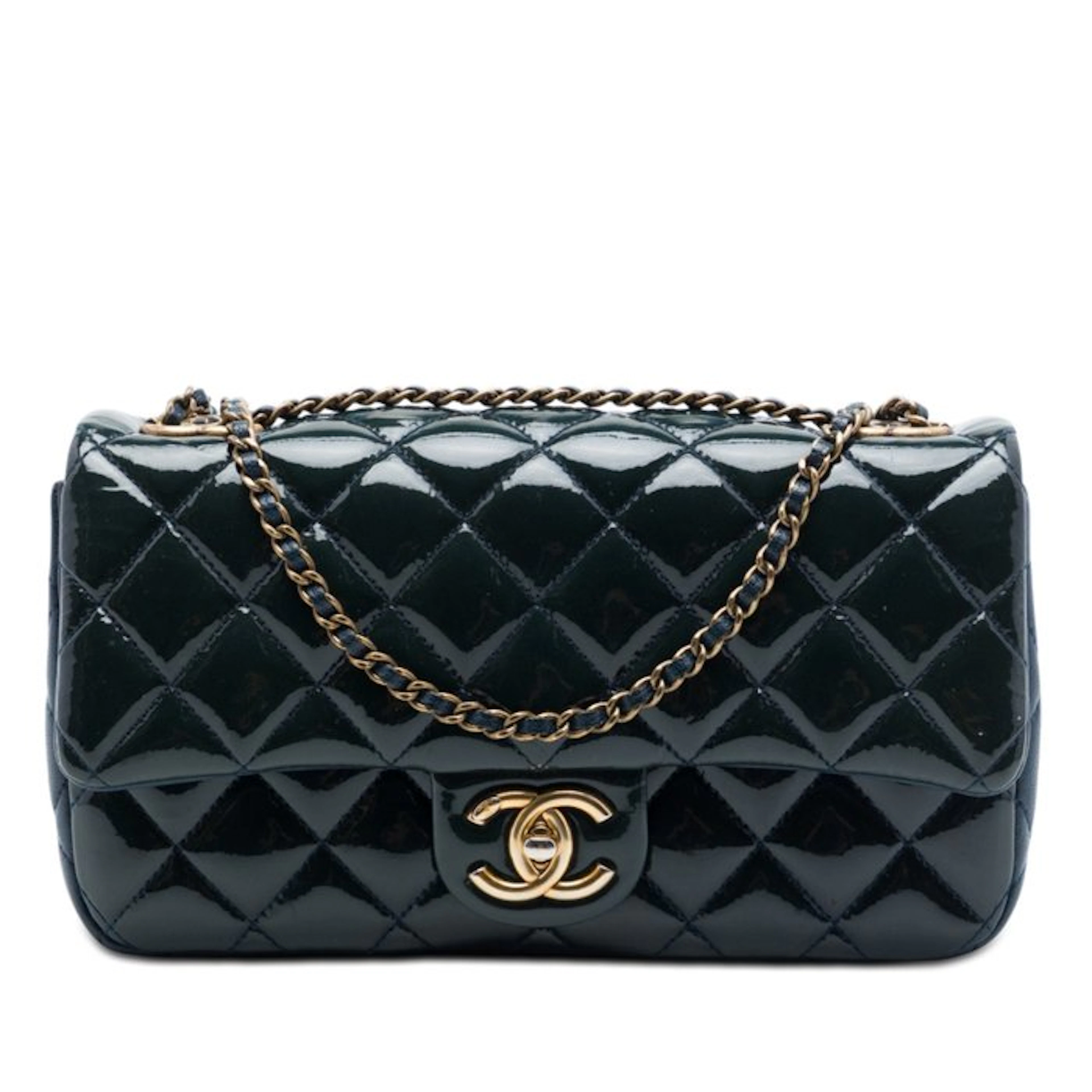 Chanel - Paris Salzburg Medium Patent and Goatskin CC Eyelet Flap - Bag