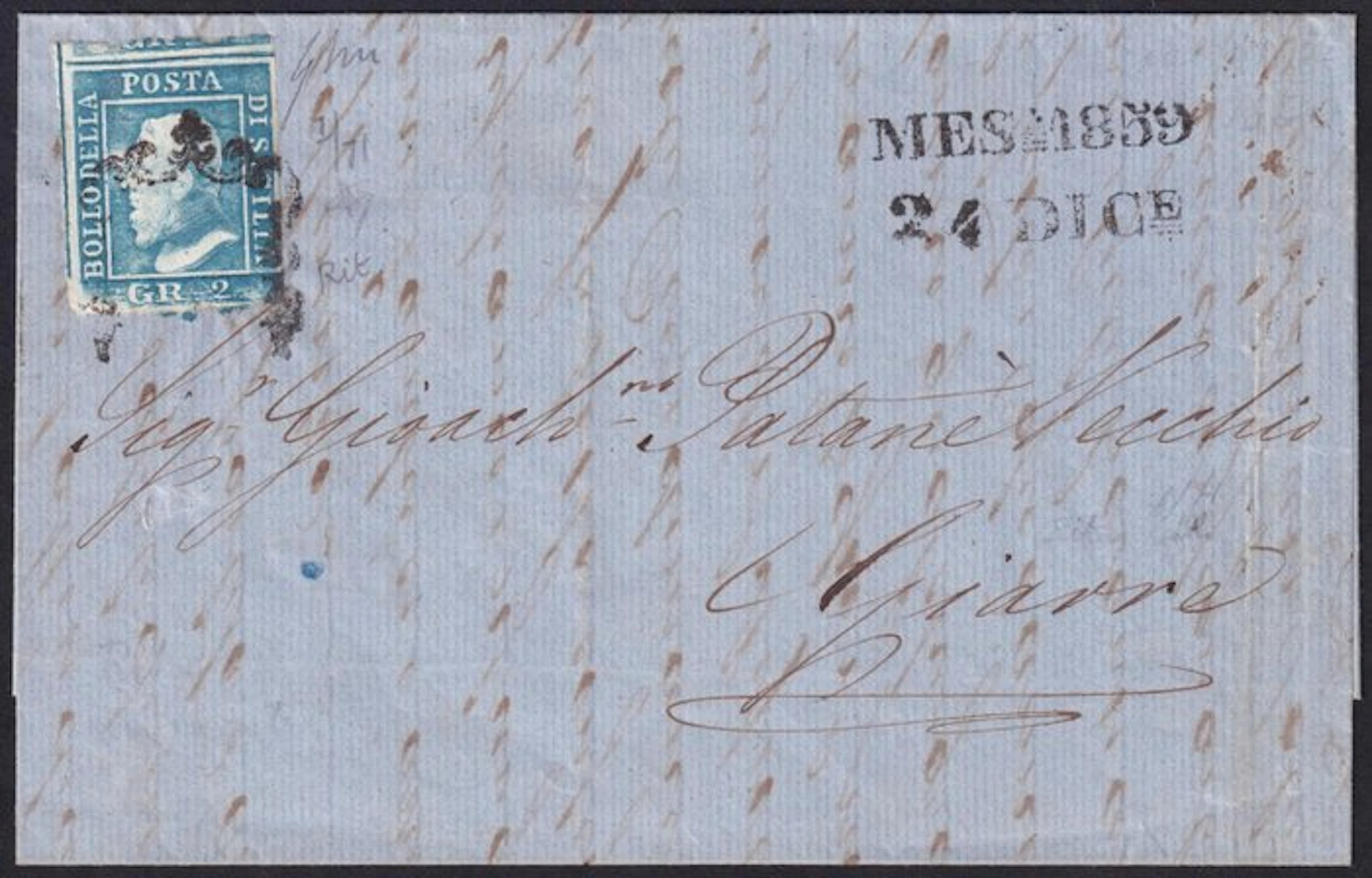 Italian Ancient States - Sicily 1859 - Dec 24 2 gr