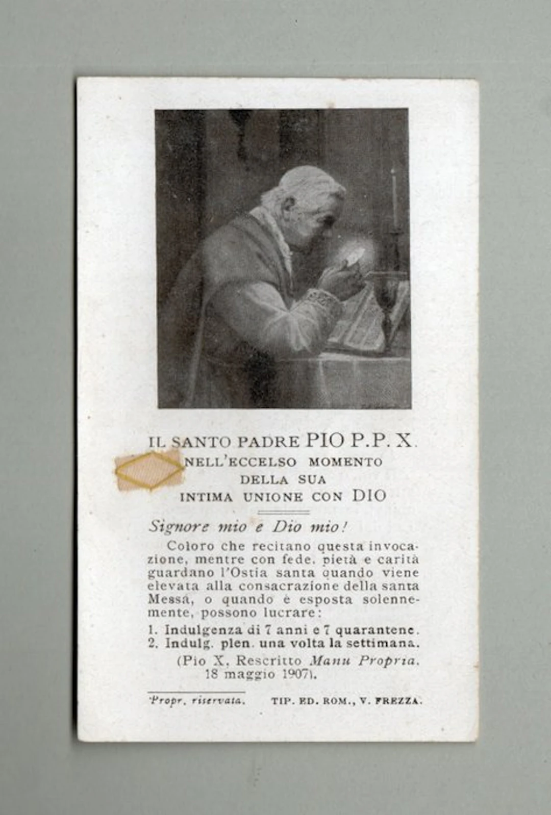 Relic - Paper, Cotton - 1940-1950 - From the clothing of Pius X, Pope