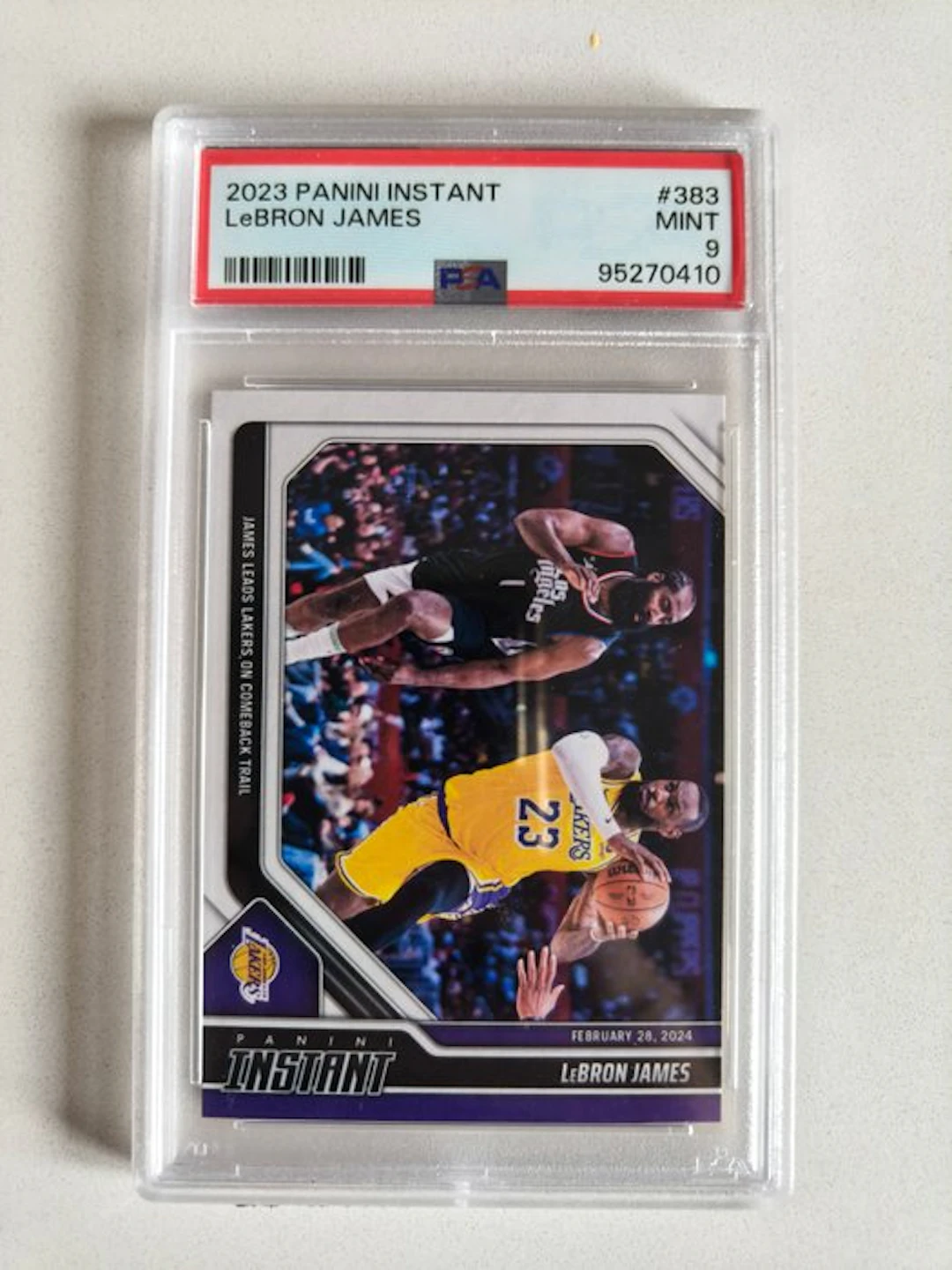 2023/24 Panini Panini Instant LeBron James 383 Serialised card