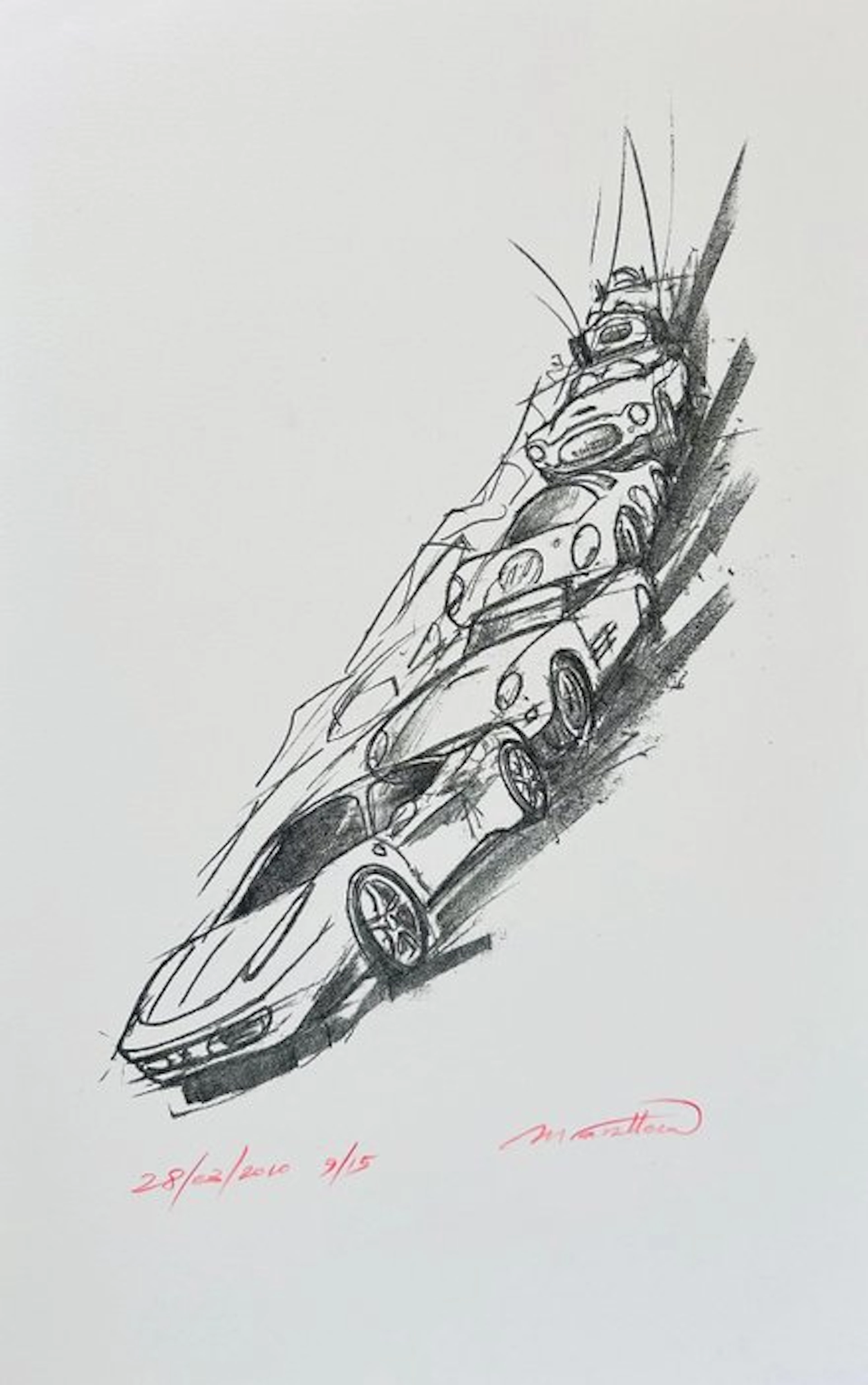 Maurizio Cavallero (1961) - Ferrari - Lithographie originale signée