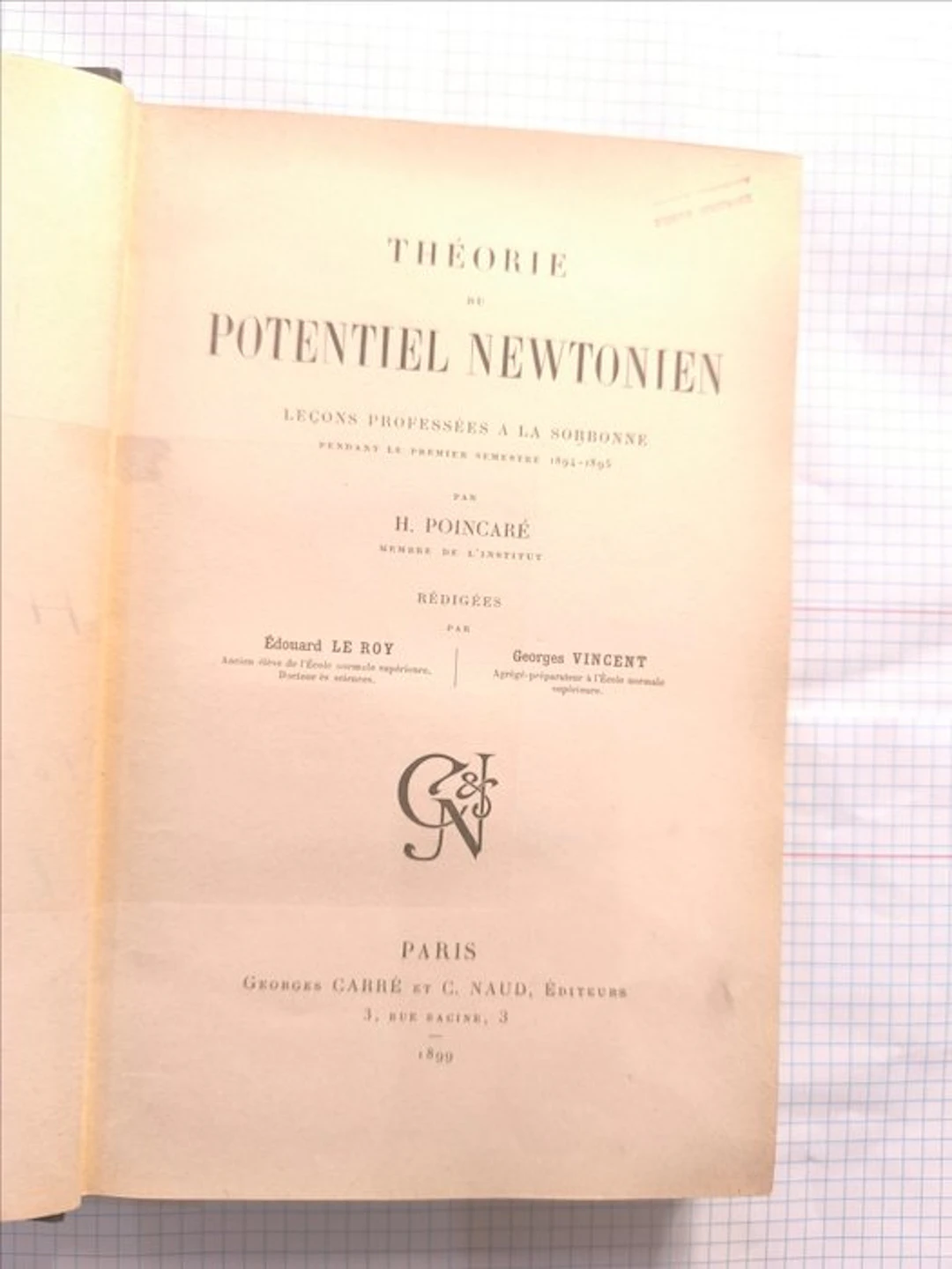 Henri Poincaré - Théorie du potentiel newtonien