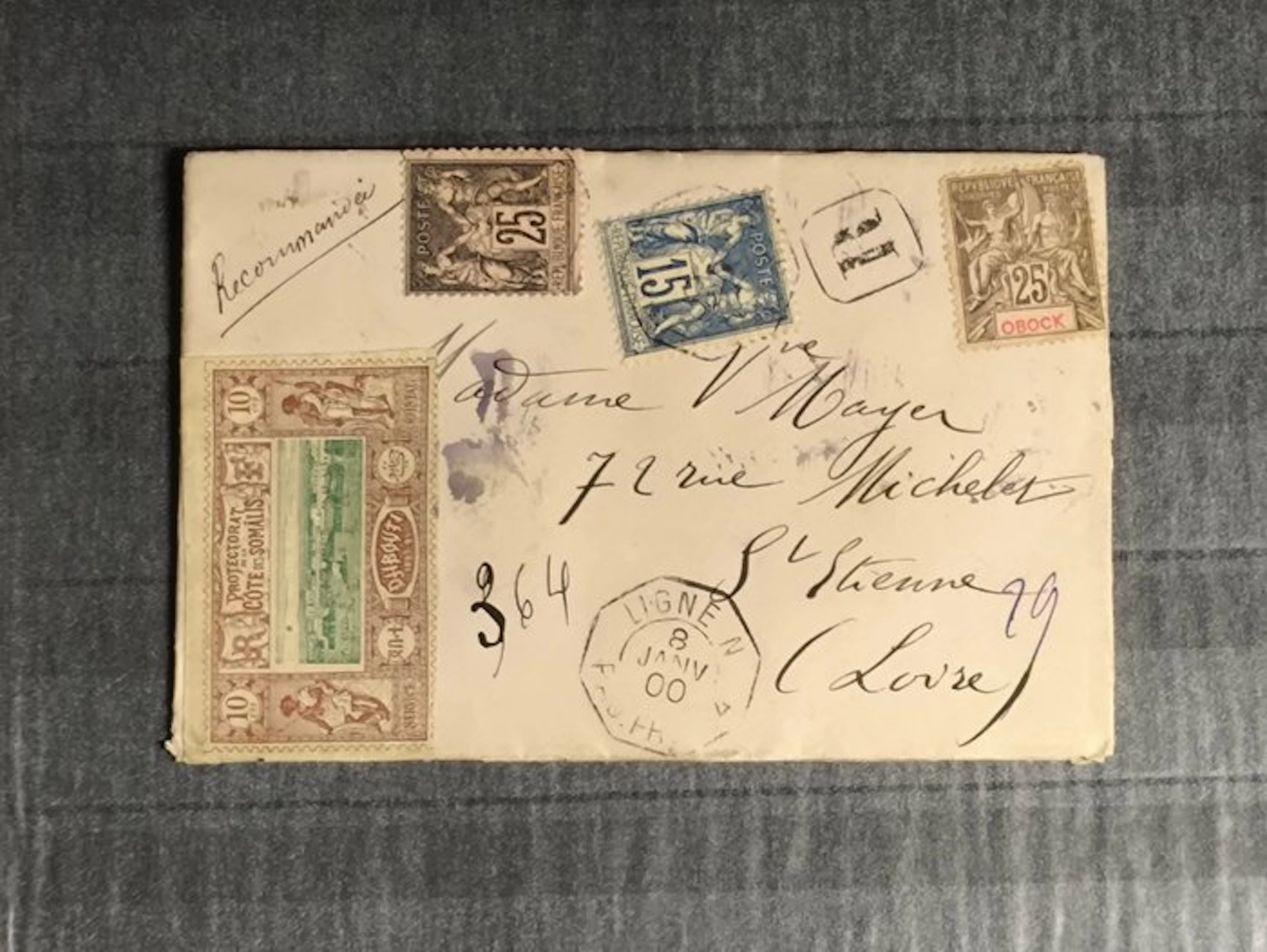 Obock 1900/1900 - Exceptional Registered Letter - Somali...