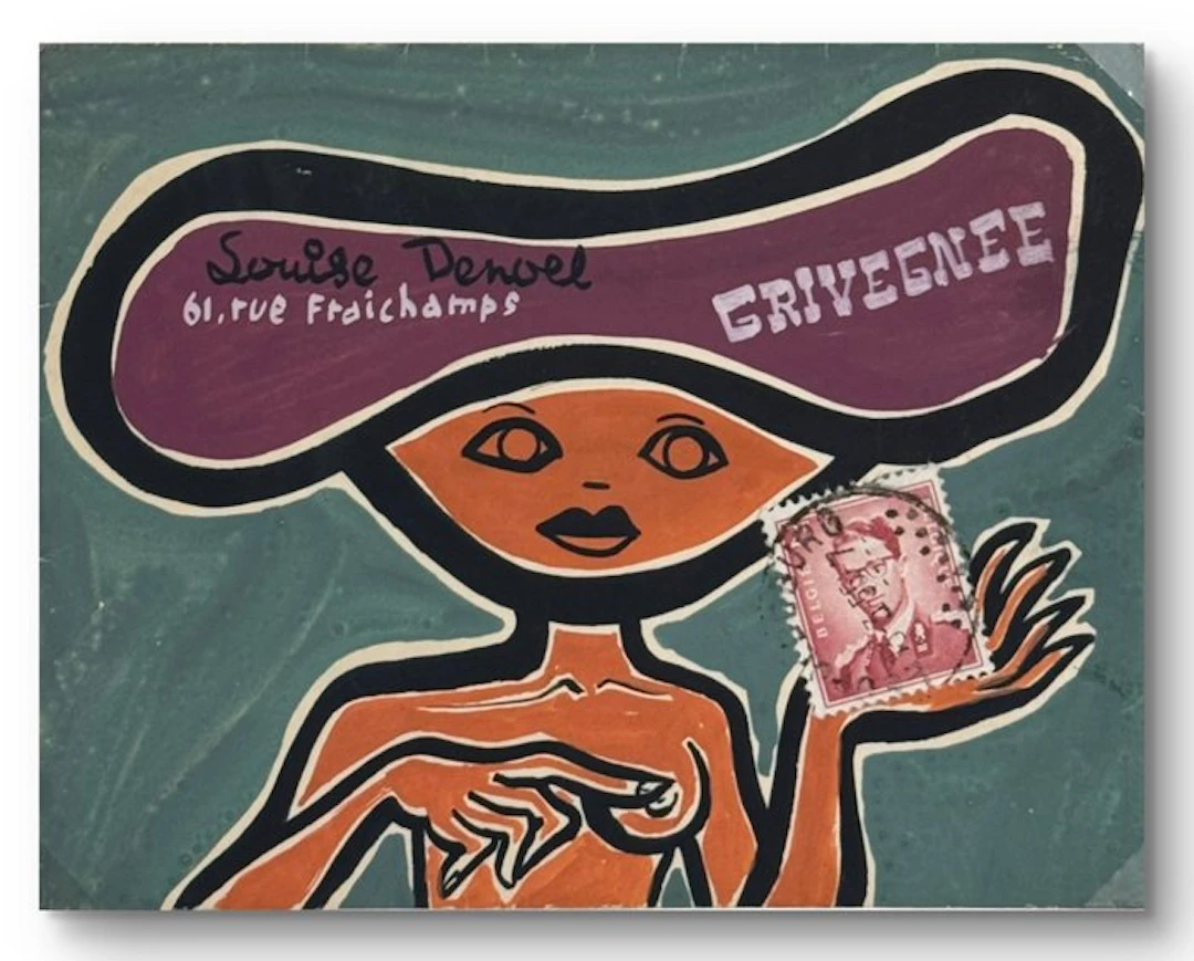 Yvon Adam (1932-2017) - Album complet de 119 enveloppes peintes à la gouache