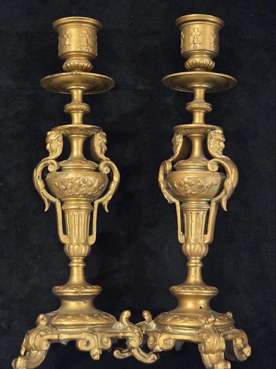 Candlestick (2) - Metal - Pair of candlestick figures