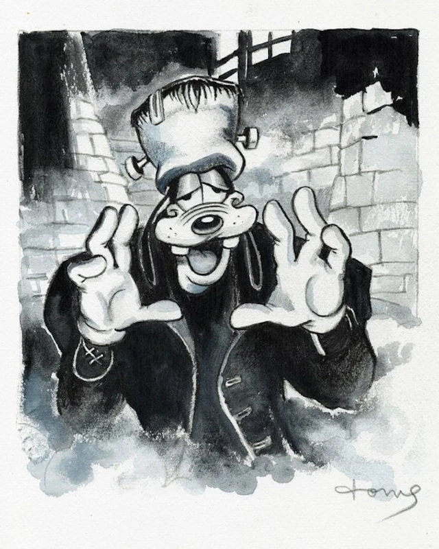 Tony Fernandez - Goofy Inspired by Frankenstein - Hand Signed Original Artwork