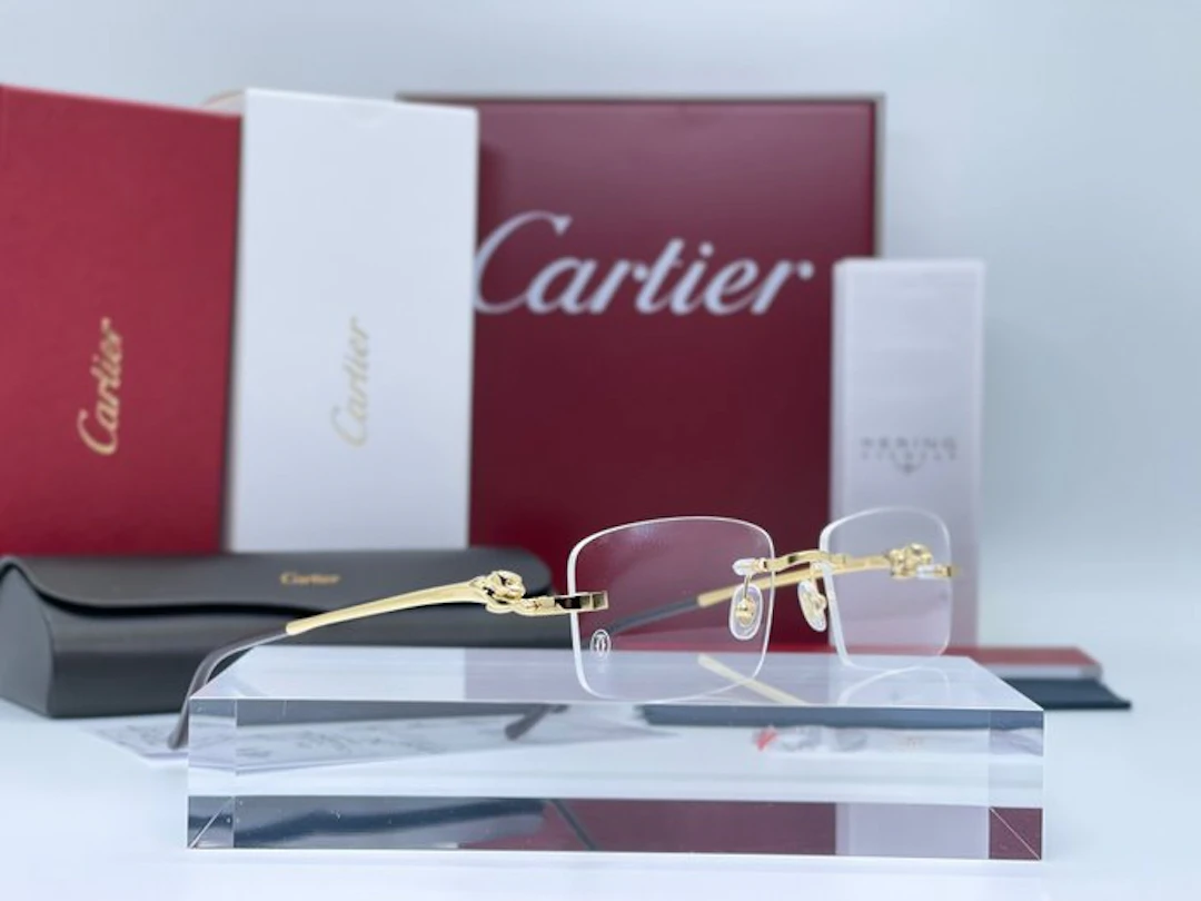 Cartier - Panthere Gold Planted 18k 100% Genuine - Spectacles