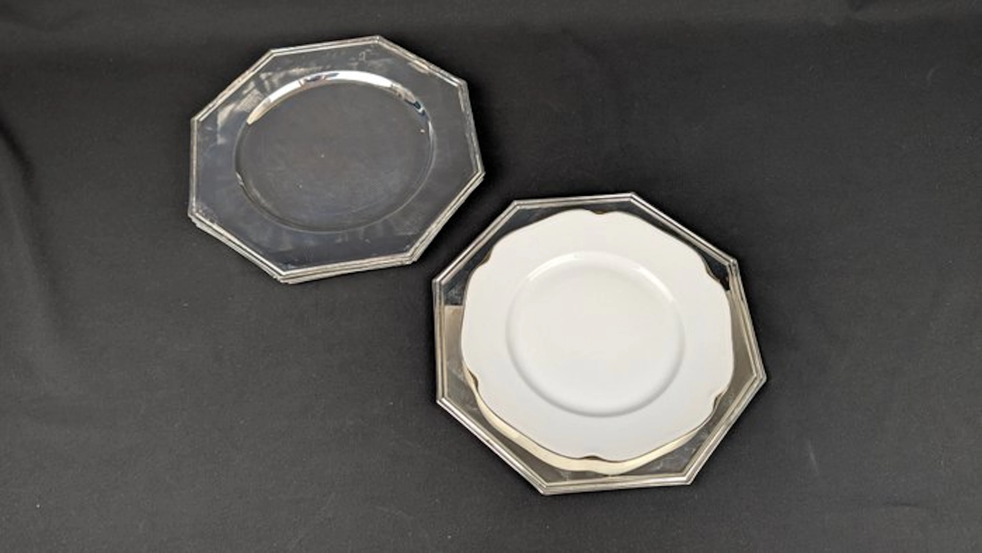 Per 6 persone - Charger plate (6) - Silverplated - Octagonal shape