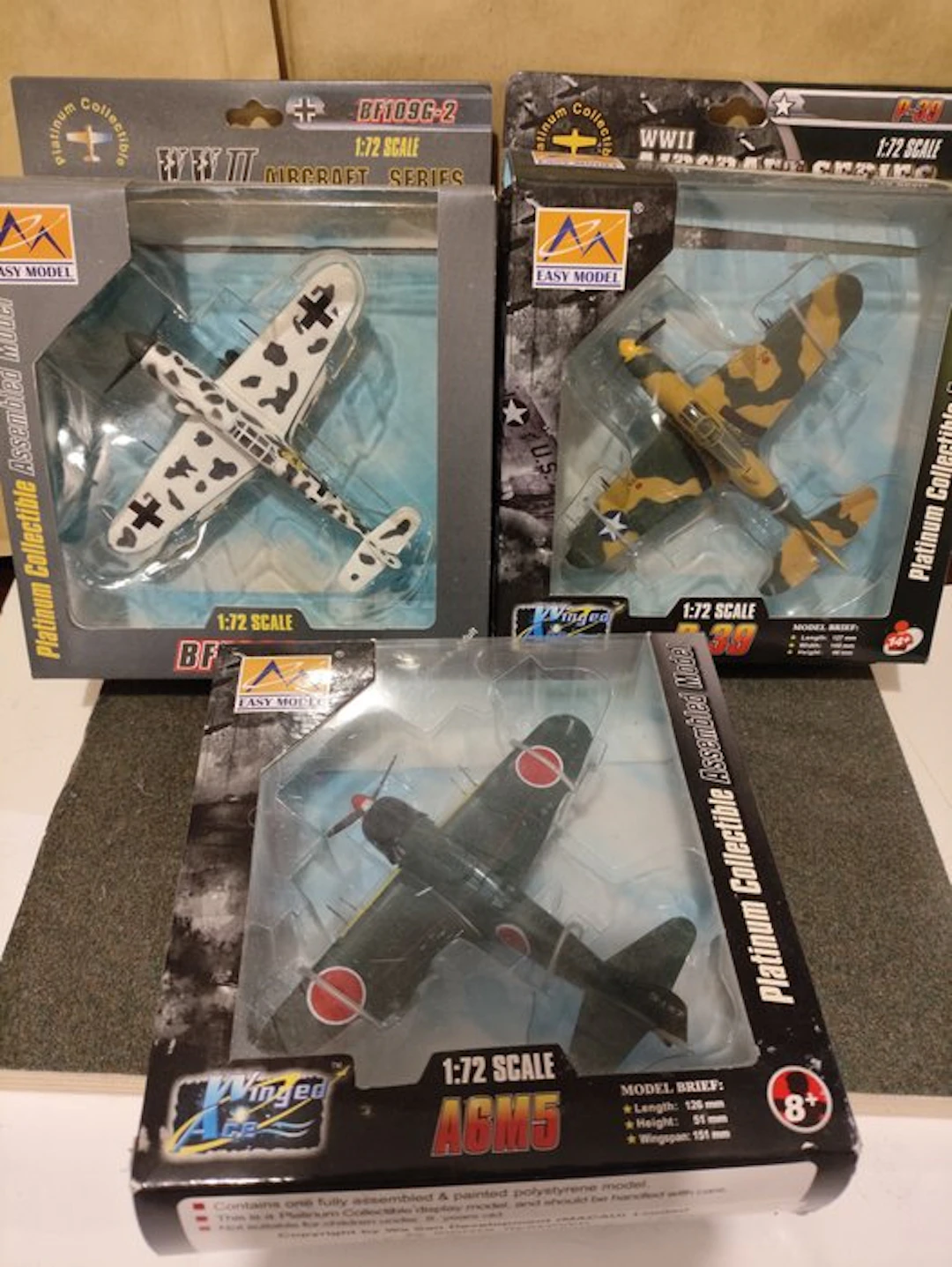Easy Model 1:72 - Model military vehicle (3) - A6M5; Bf 109G-2; P-40