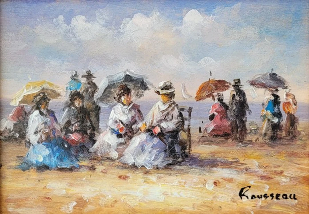Camille Rousseau (1949) - Les élégantes à la plage ~...
