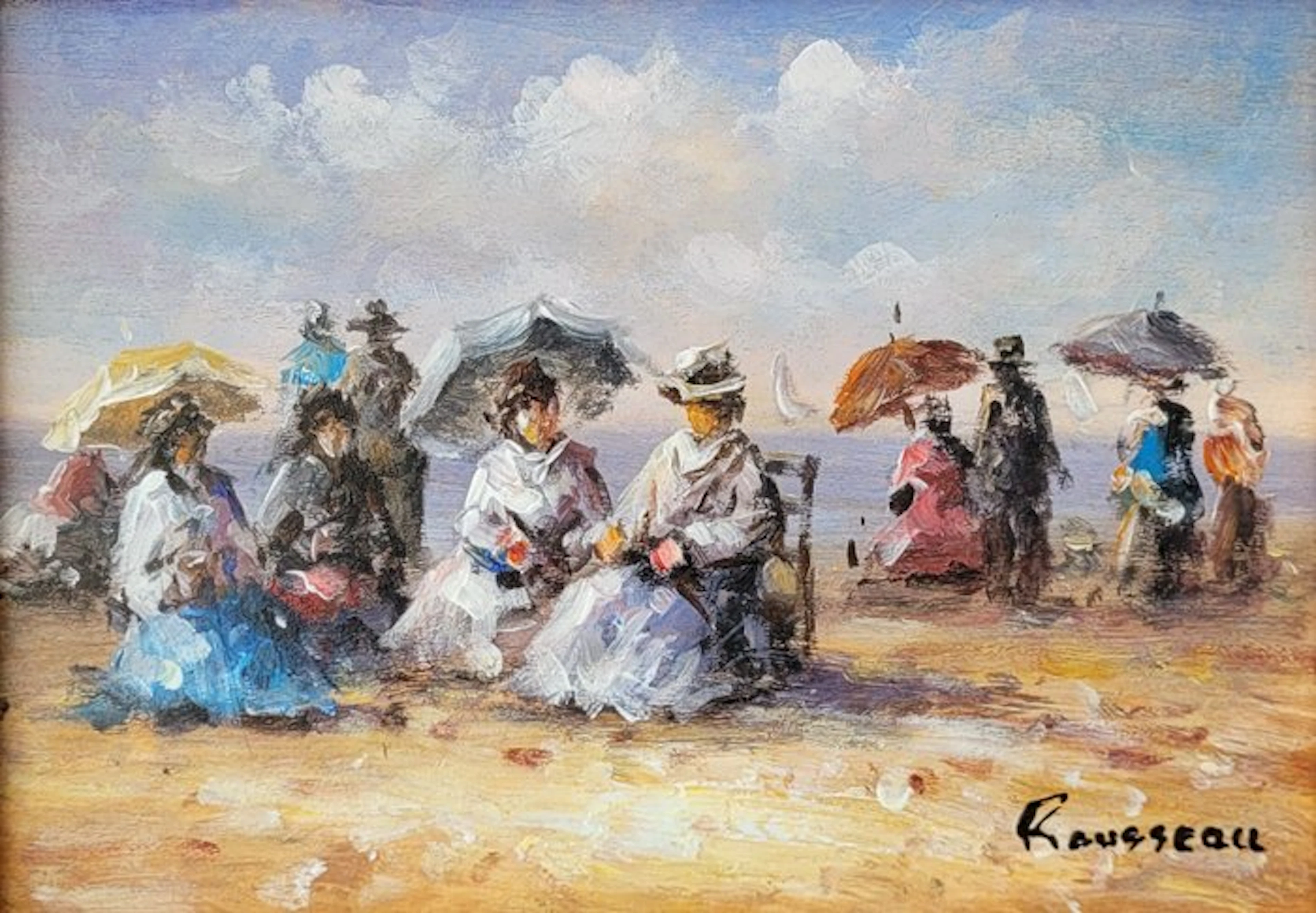 Camille Rousseau (1949) - Les élégantes à la plage ~...
