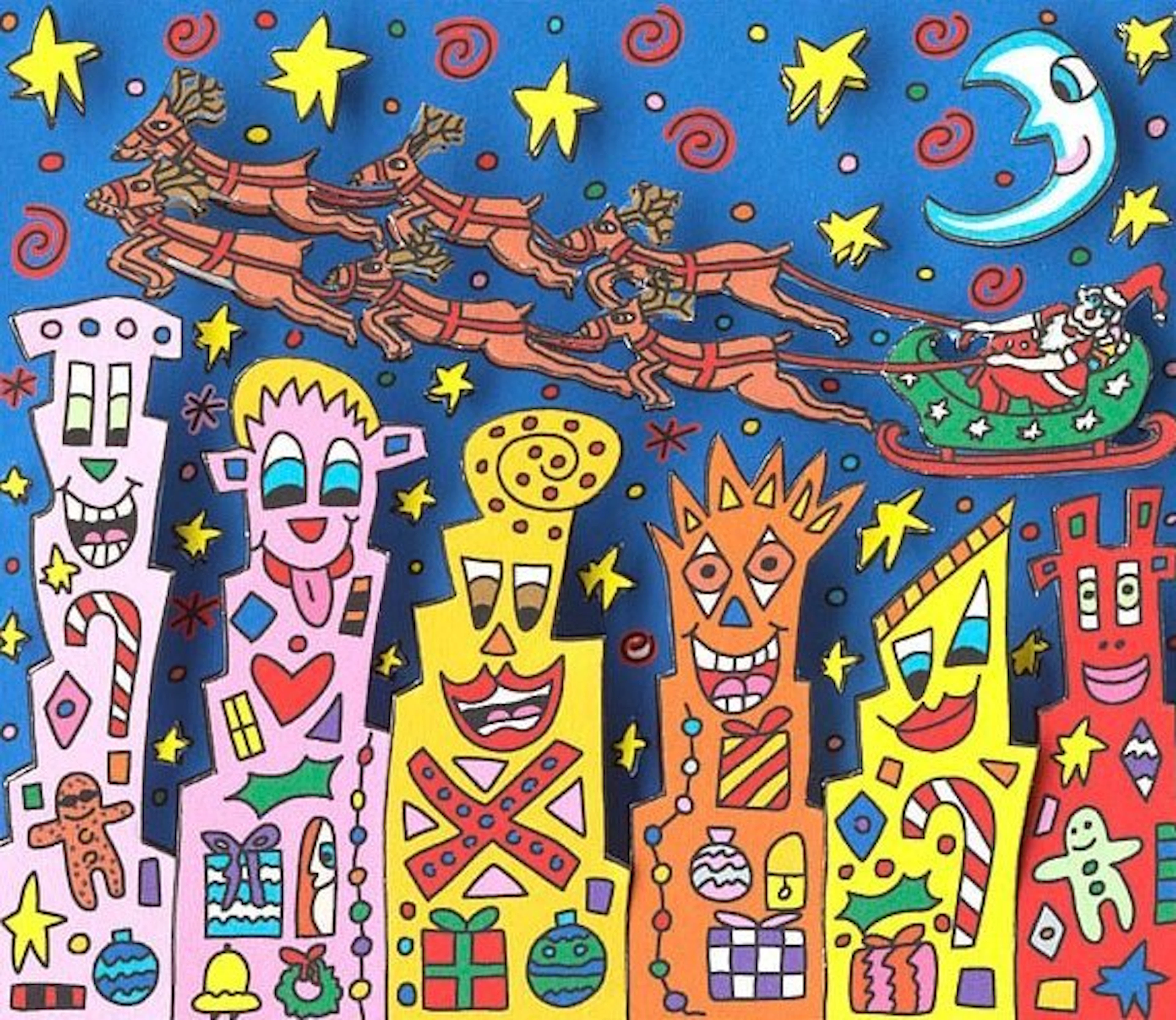 James Rizzi (1950-2011) - When Santa Comes To Town