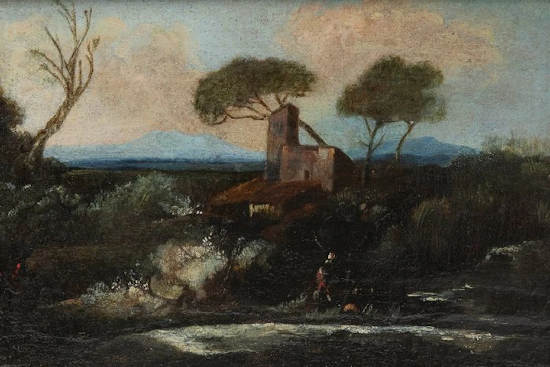 Jacob Isaakszoon Van Ruisdael (1628-1682), Circle of - Paesaggio con figure