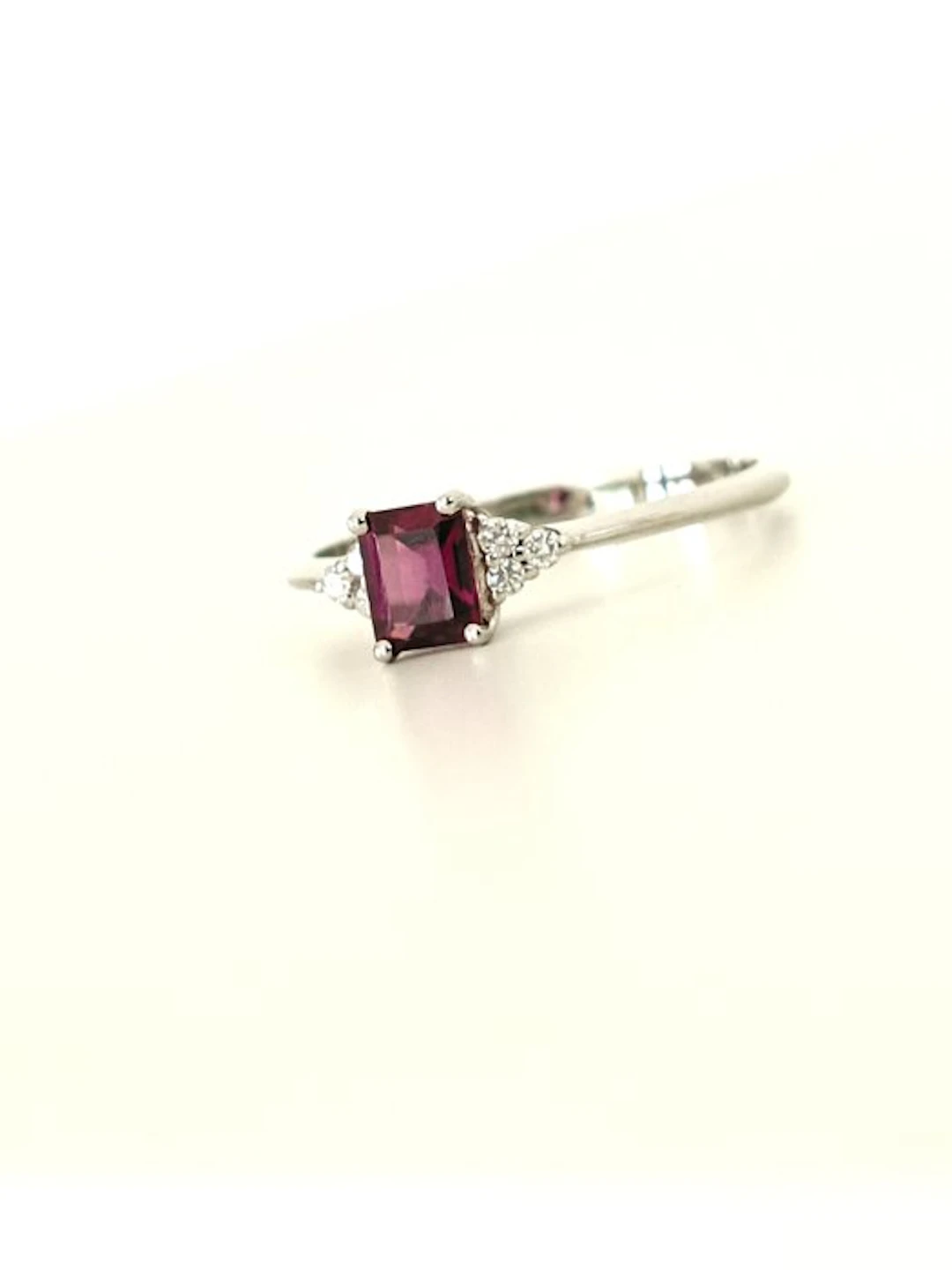 No reserve price - Ring Silver Morganite - Diamond