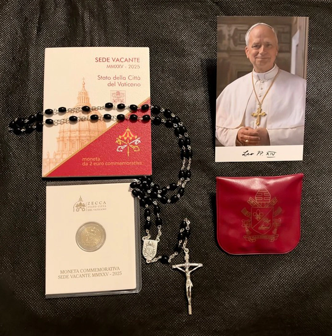 Rosary - Commemorative Coin: Sede Vacante, Metal, Onyx - 2026 - Pope Leo XIV