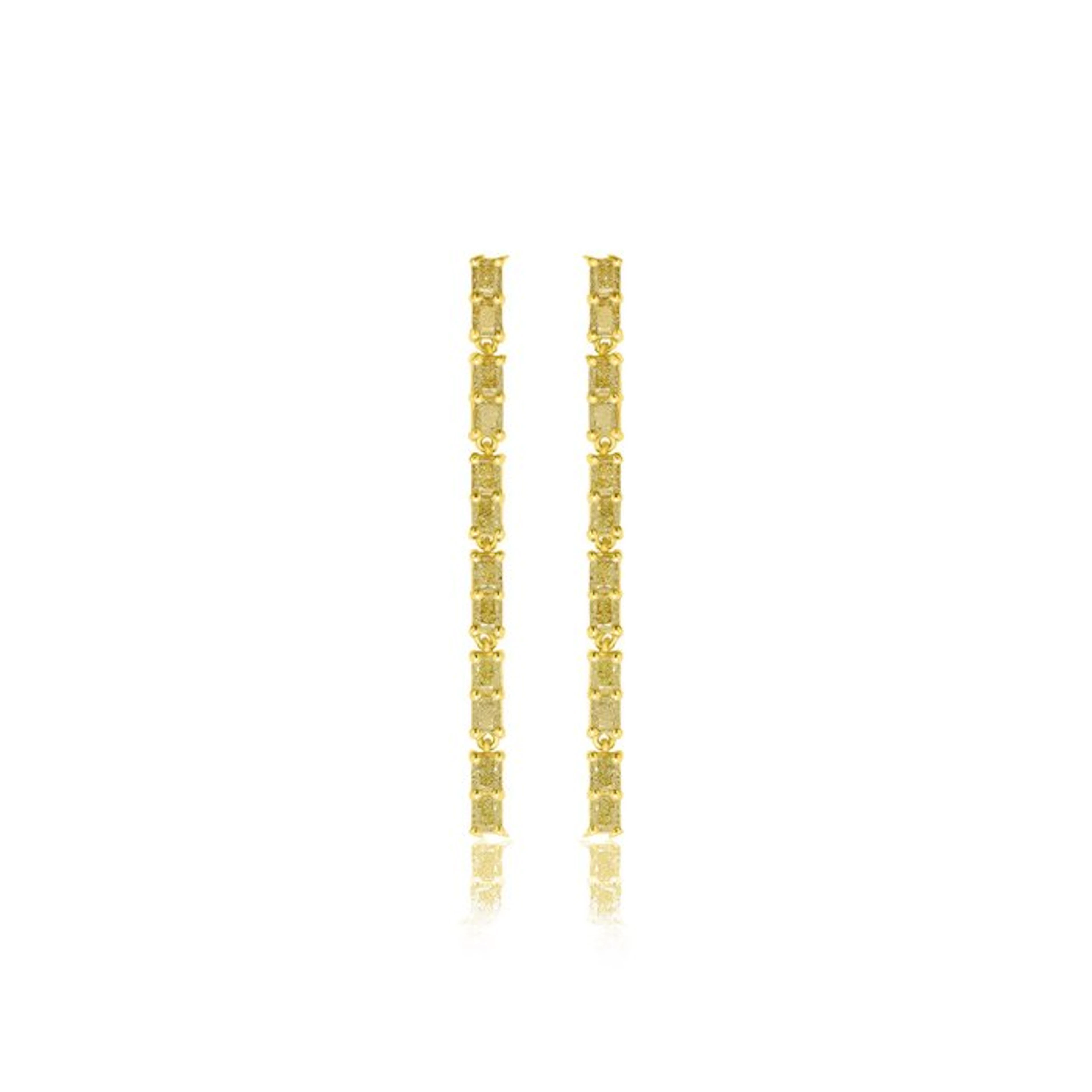 Earrings - 18 kt. Yellow gold - 3.50ct. tw. Yellow Diamond (Natural coloured)
