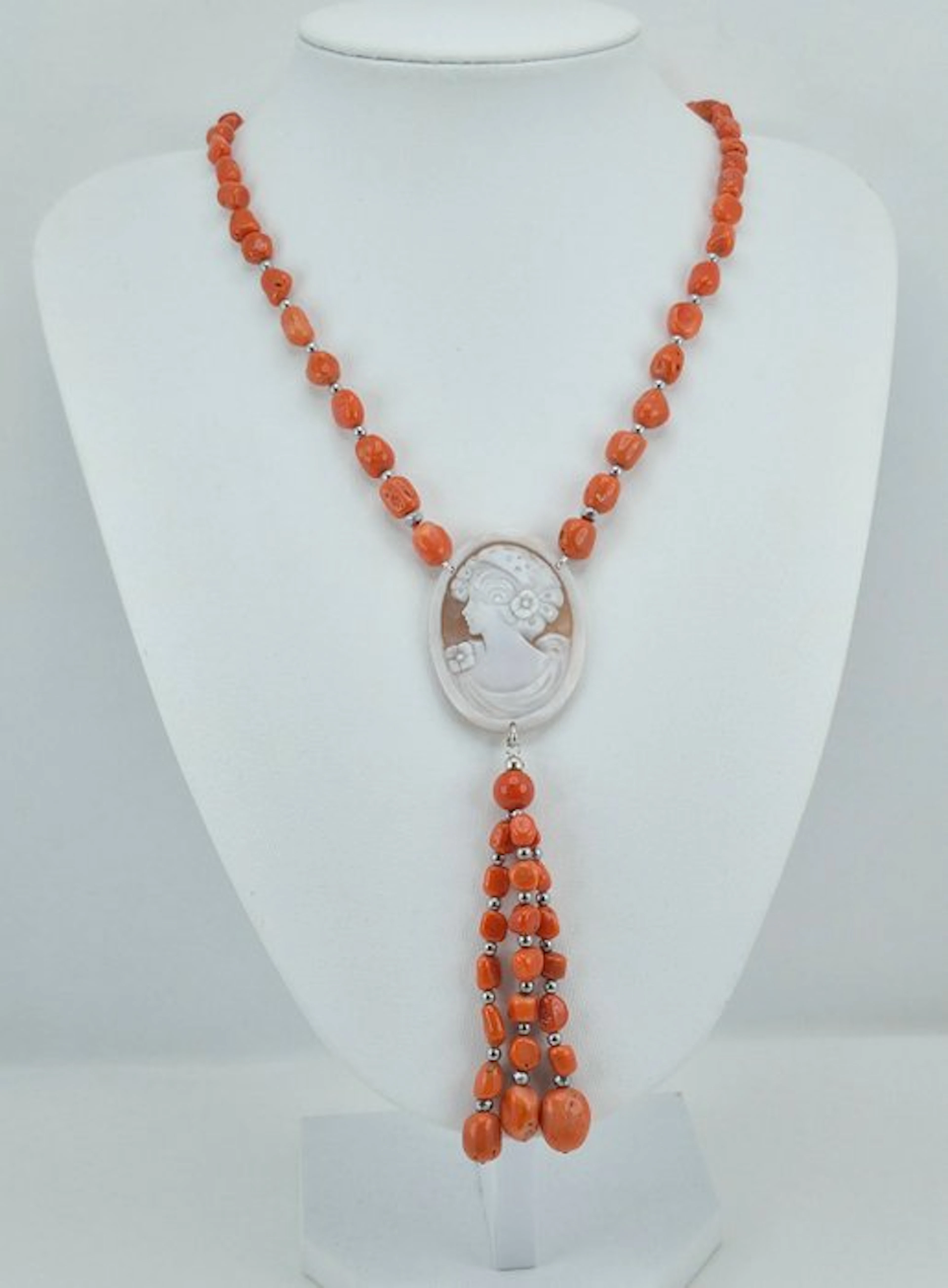 Coral - Silver - Necklace - CORALLO MEDITERRANEO