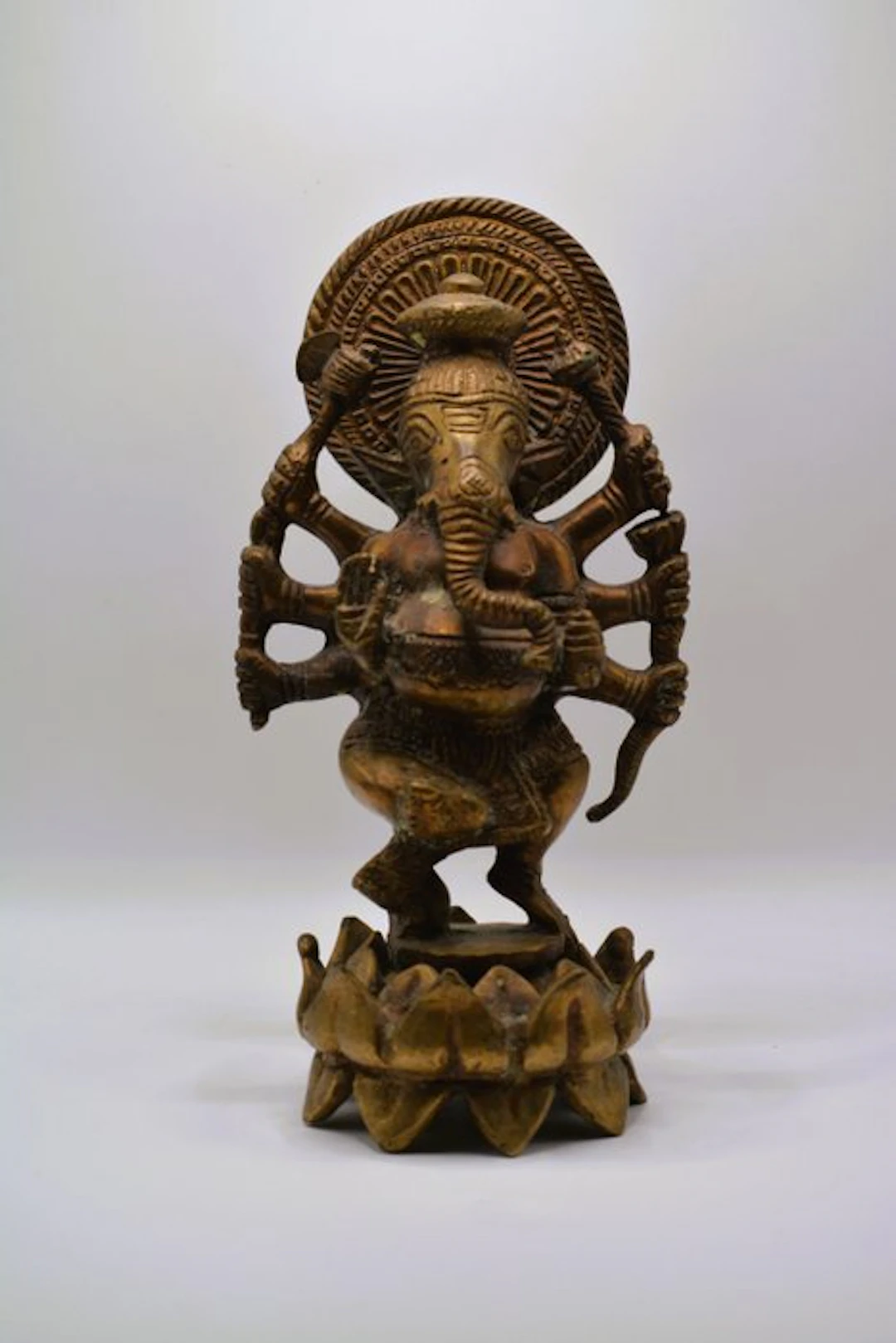 Sculpture, Ashtabhuja Ganesha - 21 cm - Bronze