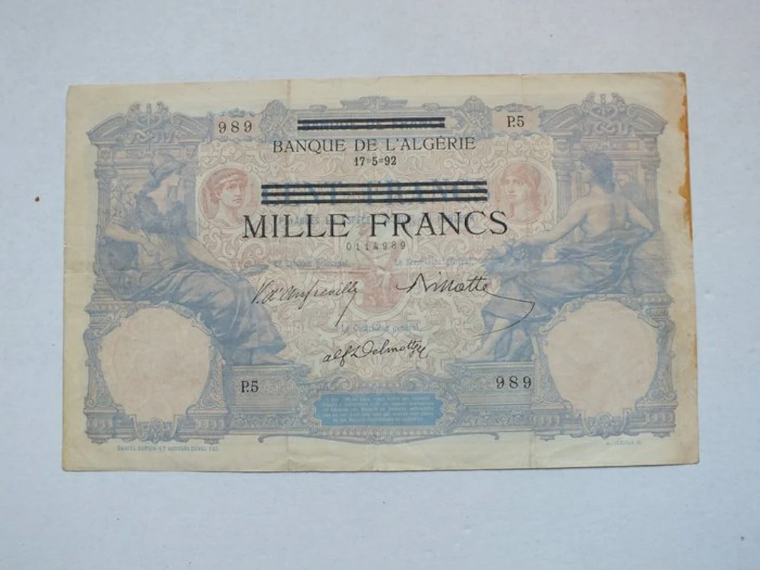 Tunisia. - 1000 Francs - 1892 ND (1942) - Pick 31 (No reserve price)