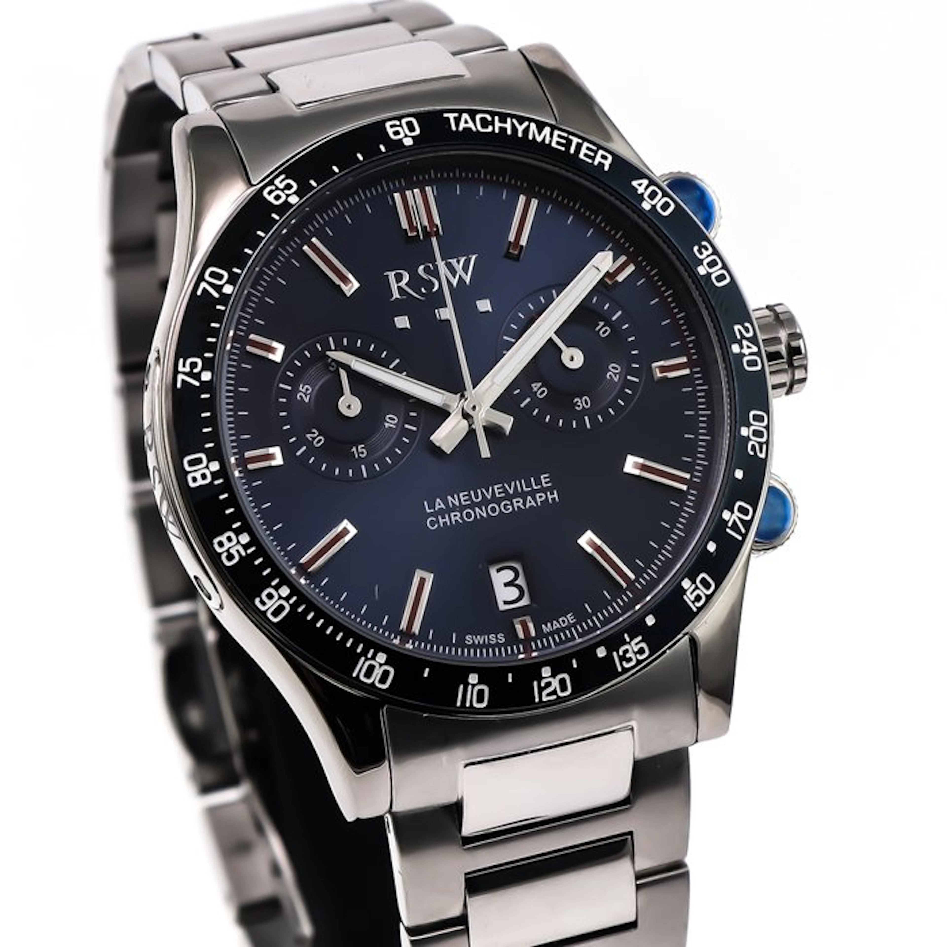 RSW - Swiss Made Chronograph Watch - RSWC130-SS-9 - No...