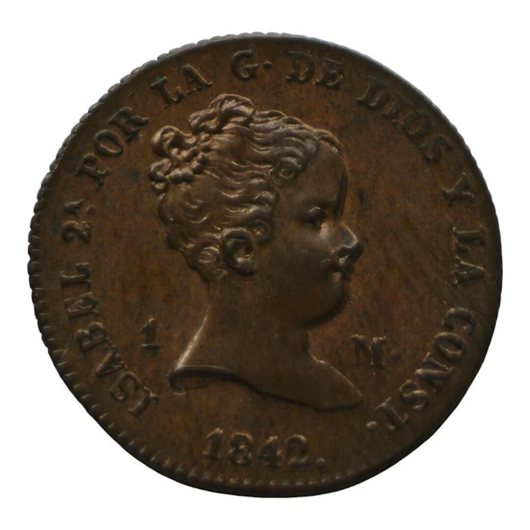 Spain. Isabel II. 1 Maravedí 1842 Segovia