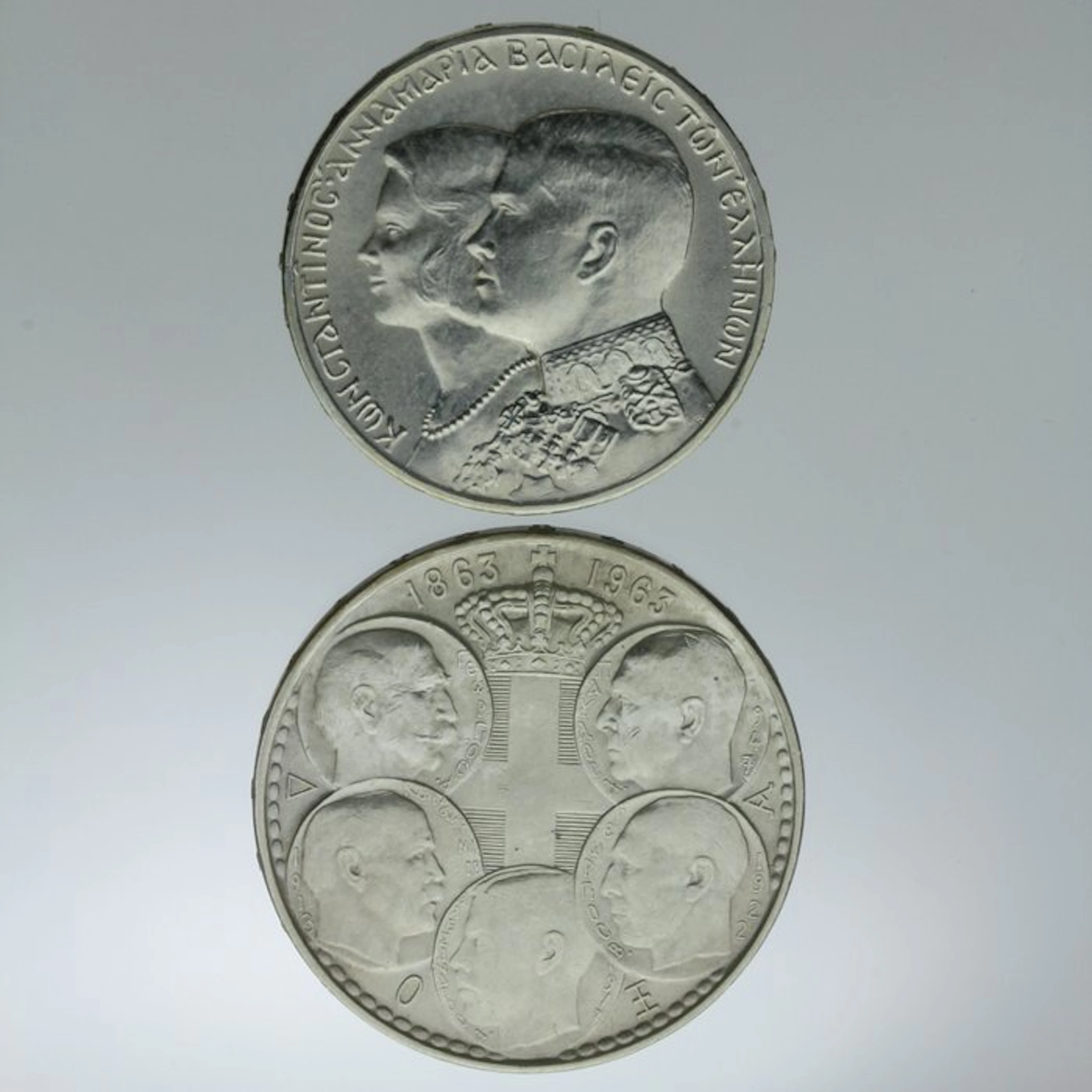 Greece. 30 Drachmes 1963/1964, 2 pièces Argent (No reserve price)