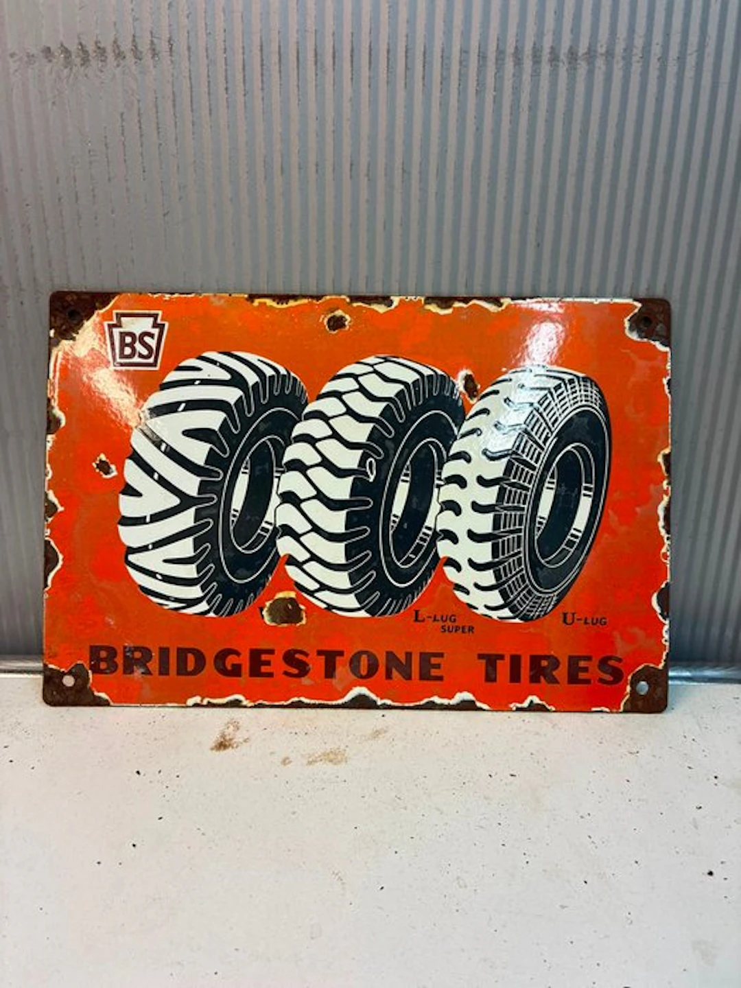 Bridgestone Tires – Banden – Emaille Reclamebord - Enamel sign - Enamel