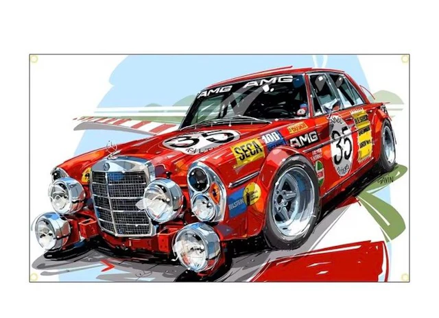 Banner XXL - Mercedes-Benz - 300 SEL 6.8 AMG W109 "Rote Sau"