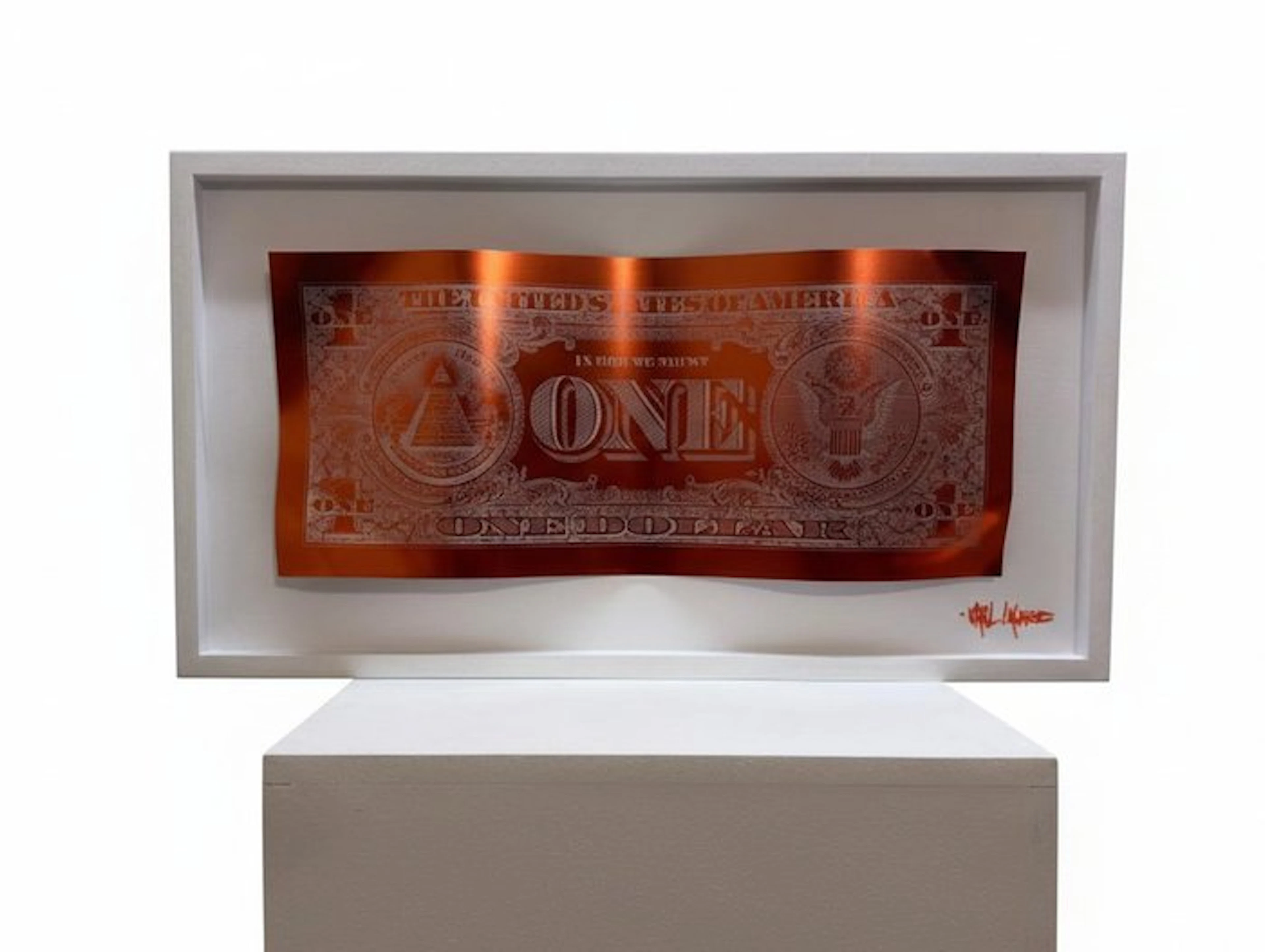 Karl Lagasse - Sculpture Alluminium et Bois *One dollar minimalist Red Tokyo*
