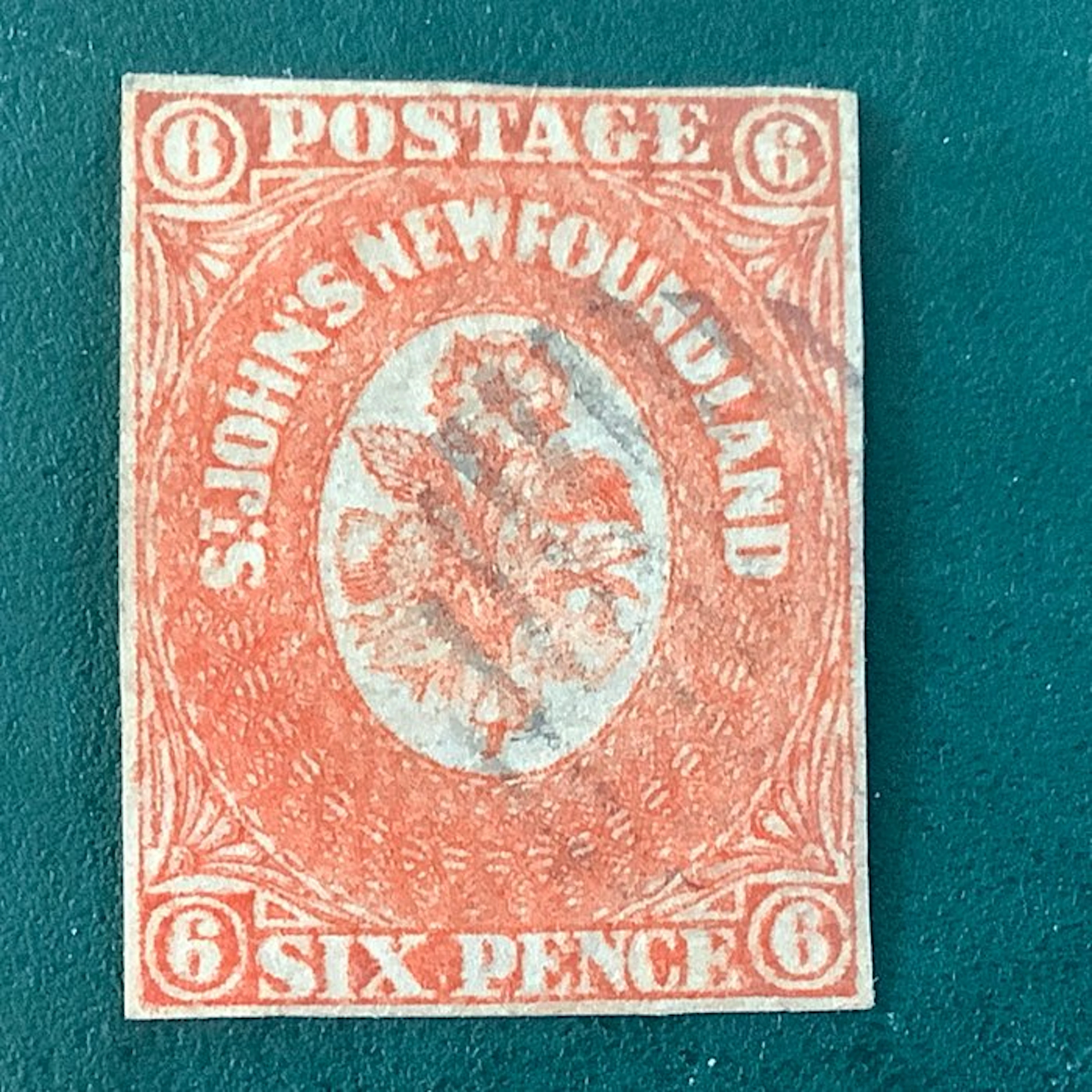 Newfoundland 1860 - 6d first issue on ordinary paper - SG 14