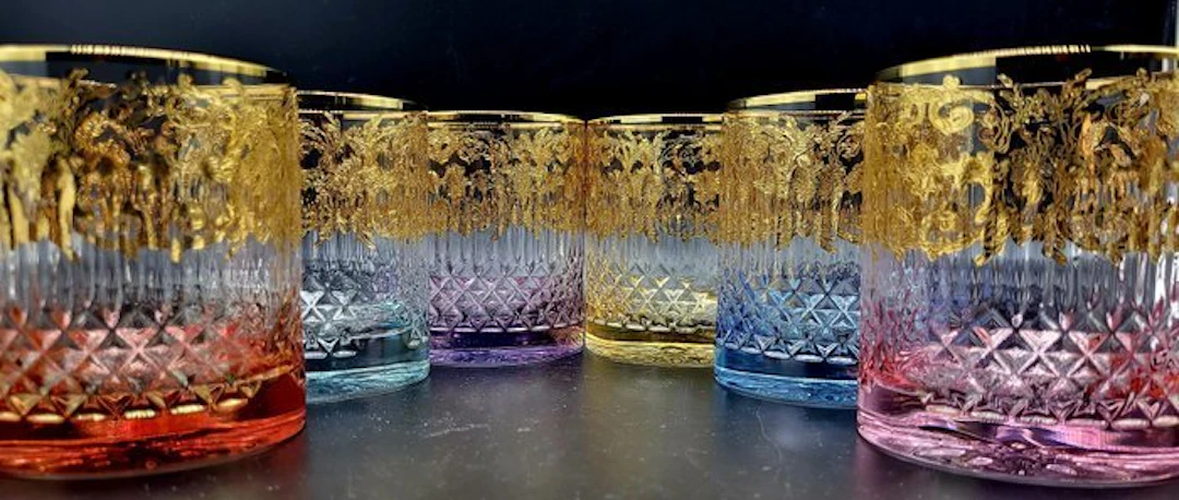Whisky glass (6) - 24kt gold