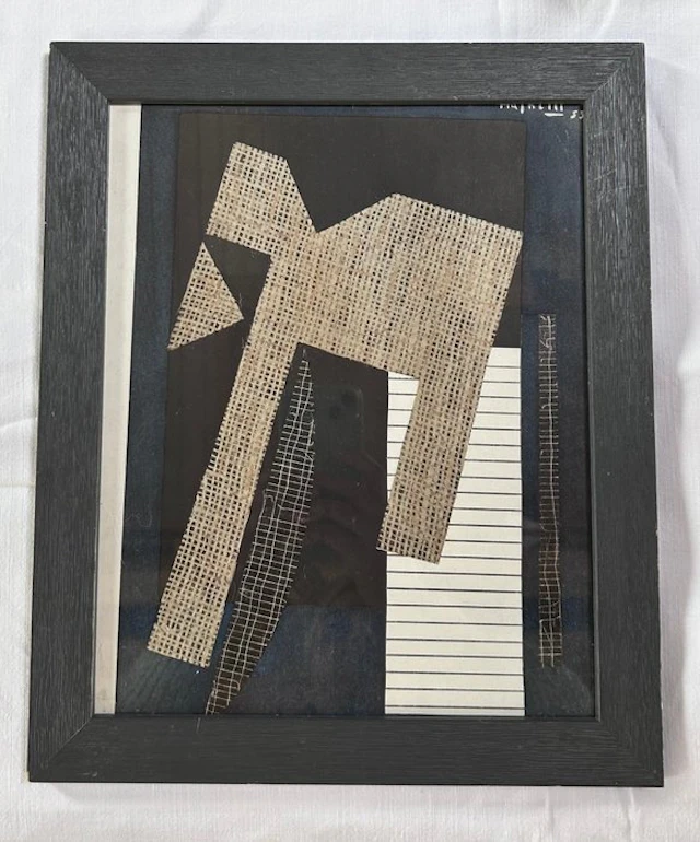 Alberto Magnelli (1888-1971) - Papier collé sur fond bleu (1957)