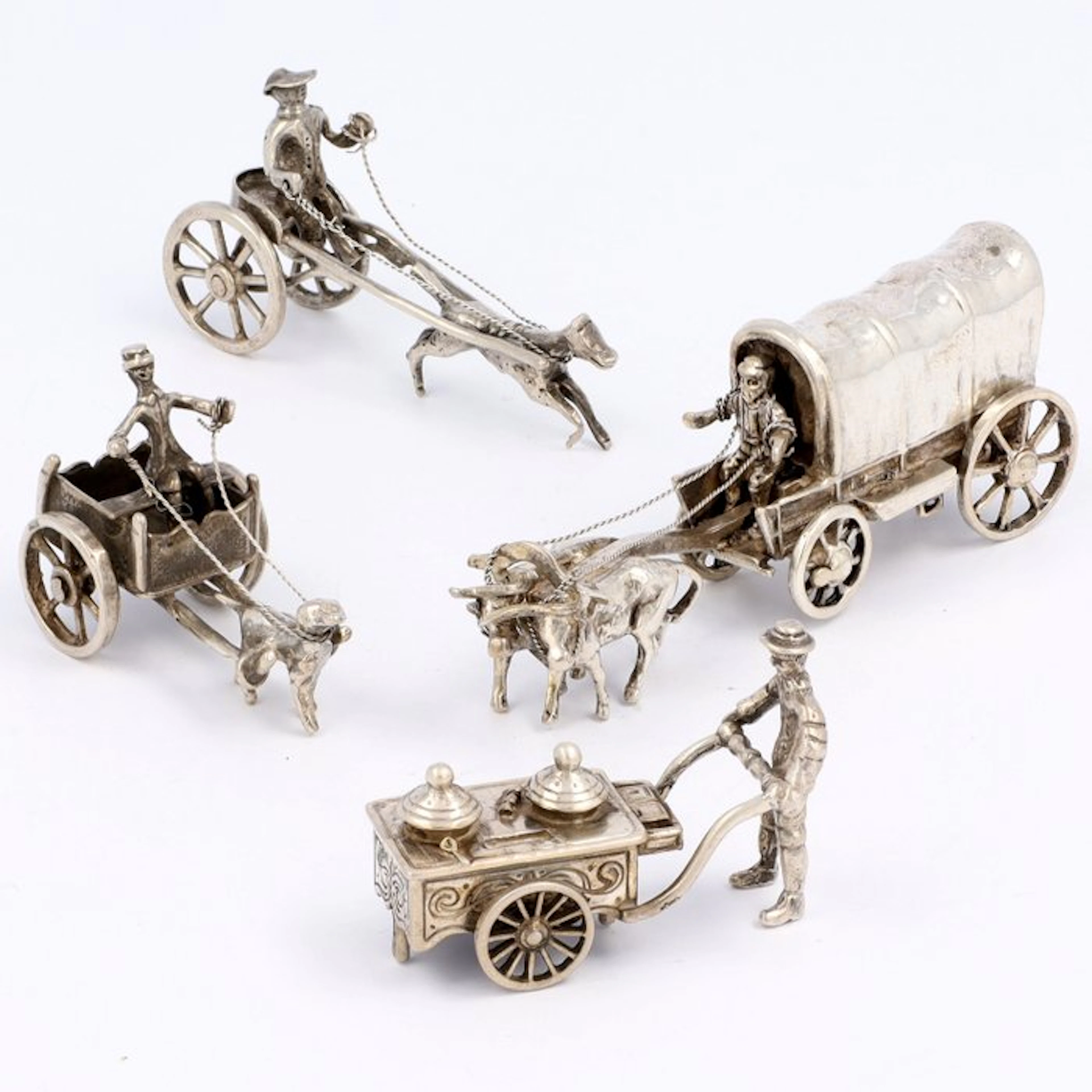 Rijtuigen en IJscoman - Nederland 1970-1980 - Figurine (4) - .835 silver