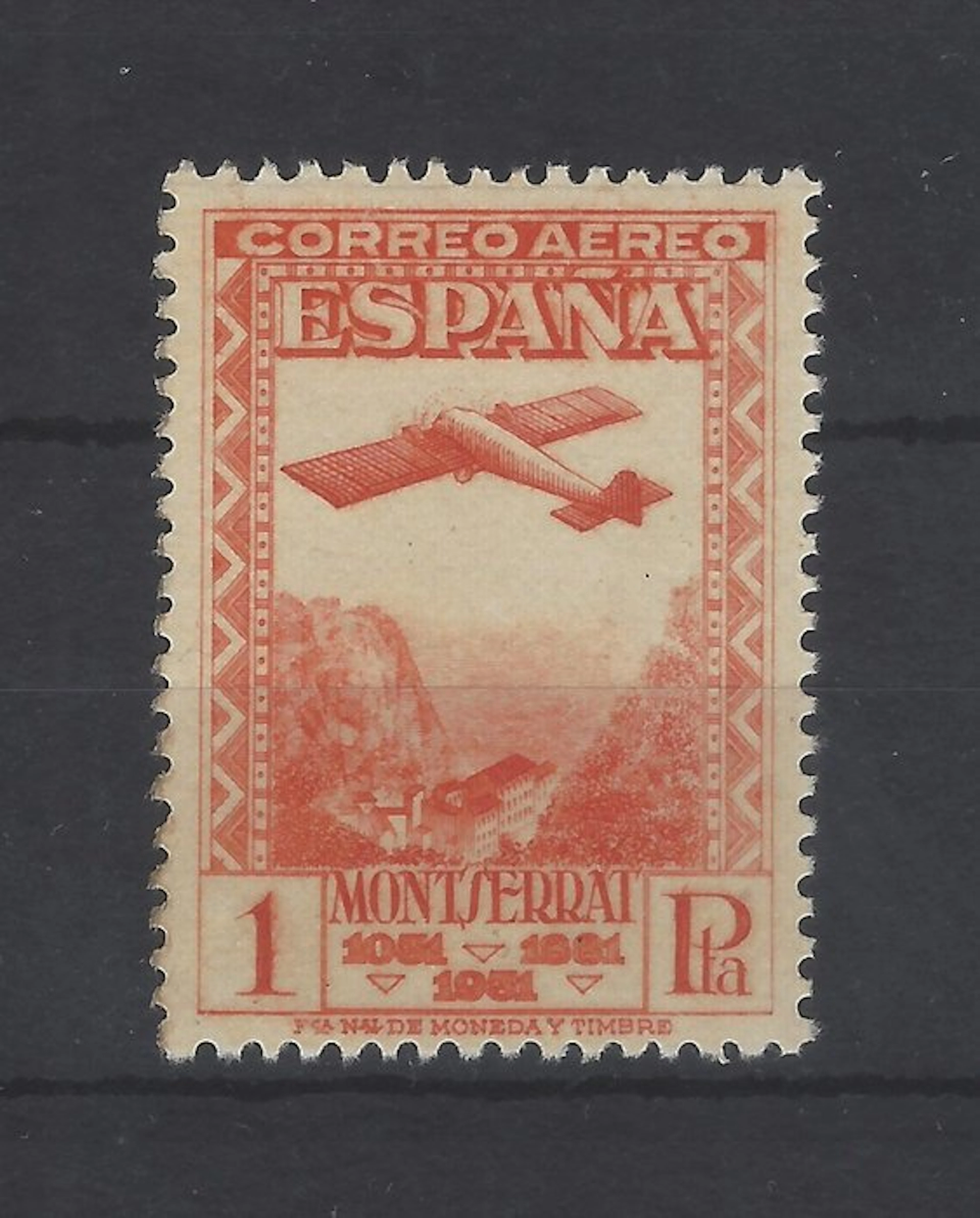 Spain 1931 - Montserrat - Color error - Edifil Especializado nº 654cc