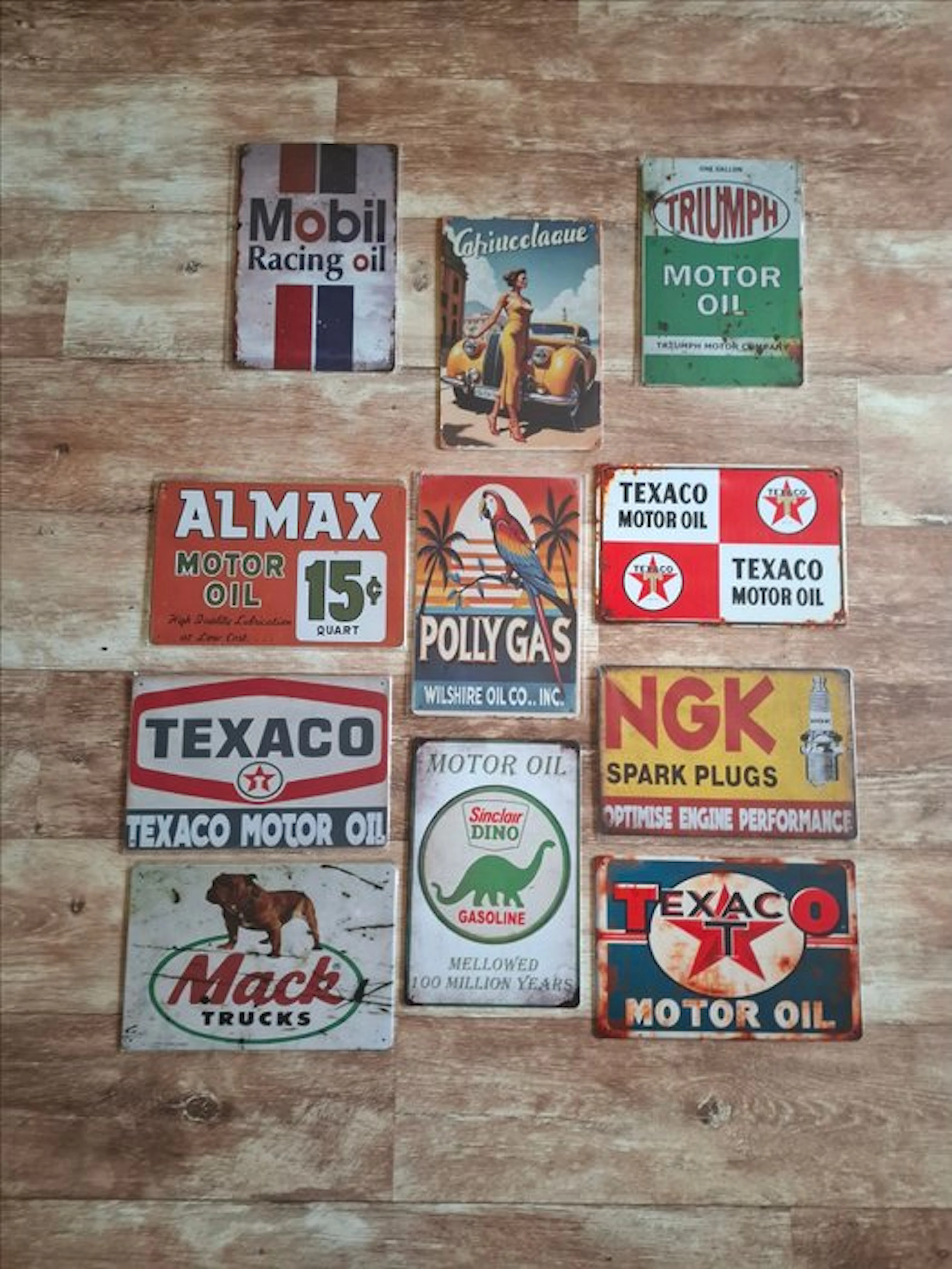 Set of 11 vintage metal advertising signs - Sign (11)...