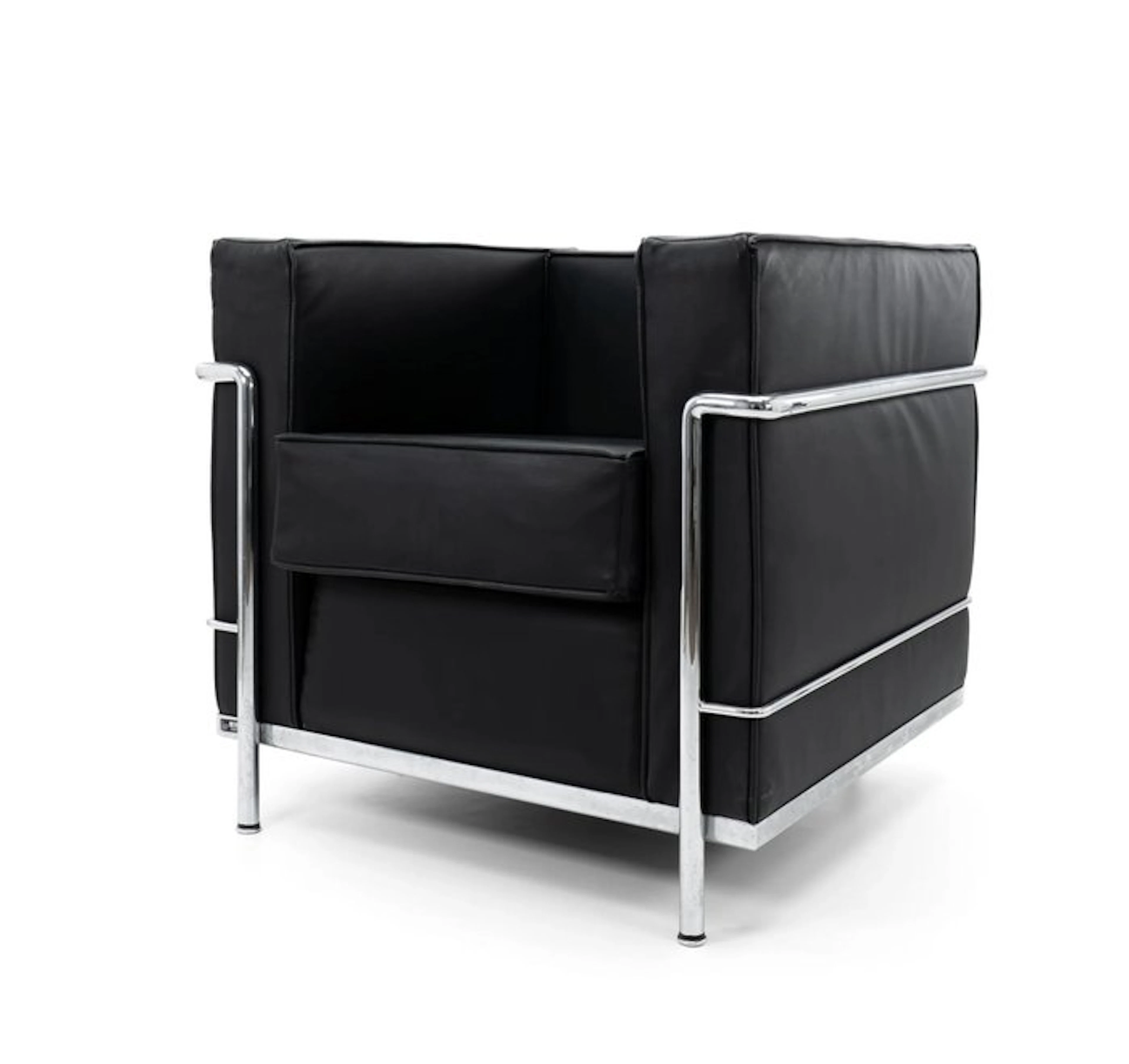 Cassina - Le Corbusier - Armchair - LC2 - Stainless steel, Synthetic leather