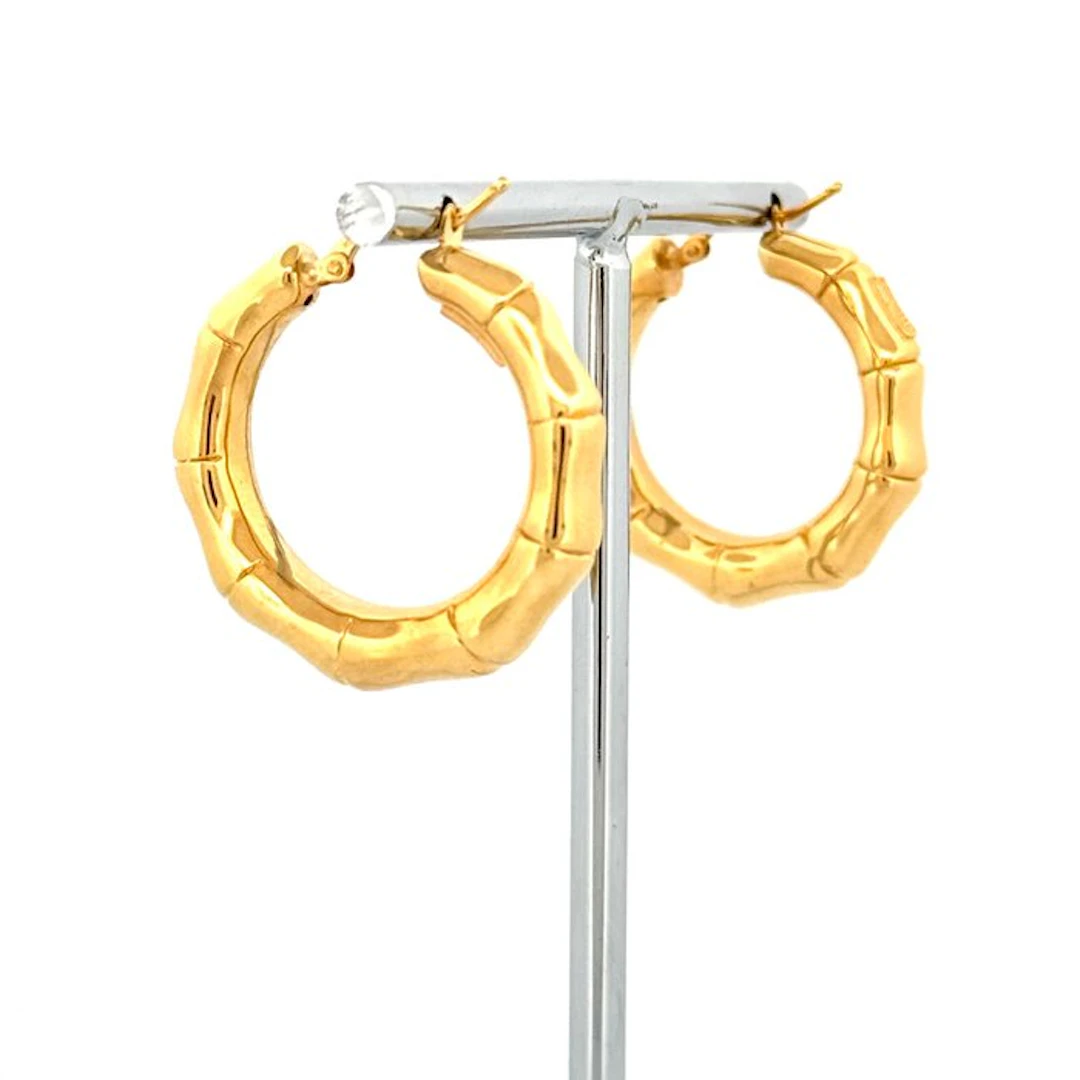 Earrings - 18 kt. Yellow gold - Bamboo