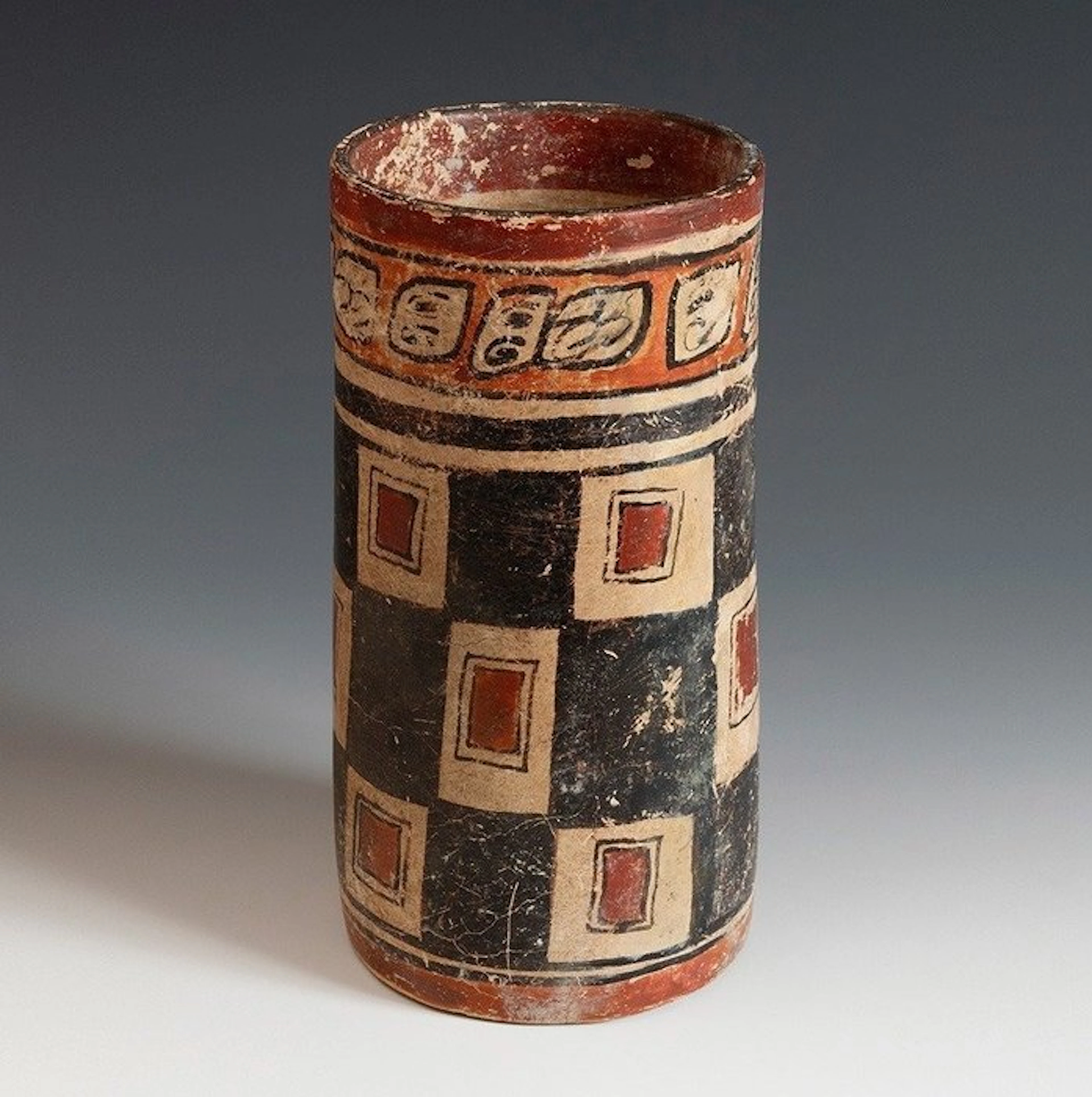 Maya Ceramic Maya Polychrome Vessel with TL-Analysis