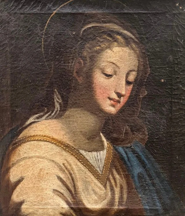 Scuola italiana (XVI-XVII) - Volto di Vergine in devozione
