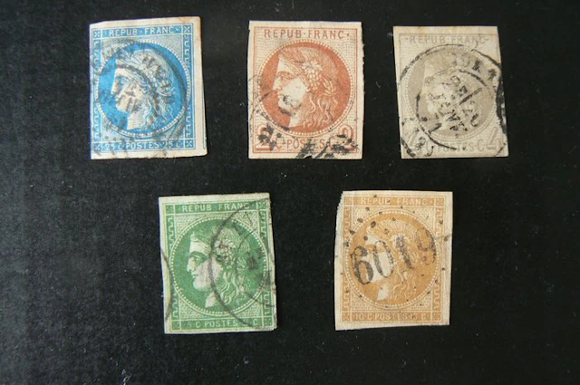France - Five Cérès stamps, very highly rated. Worth checking out.