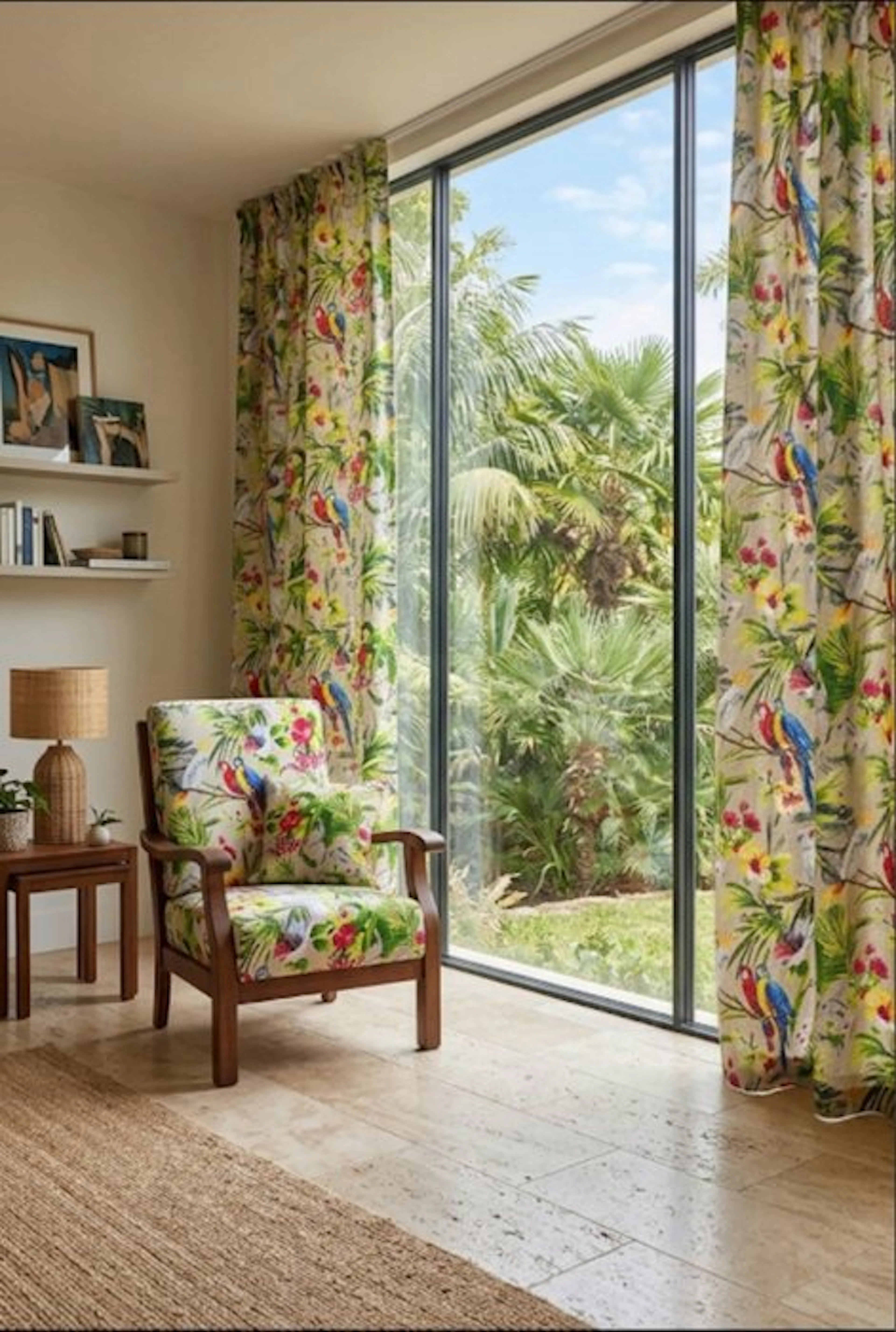 Tessuto Arredo Fantasia Tropicale (550 x 270 cm) – Pappagalli