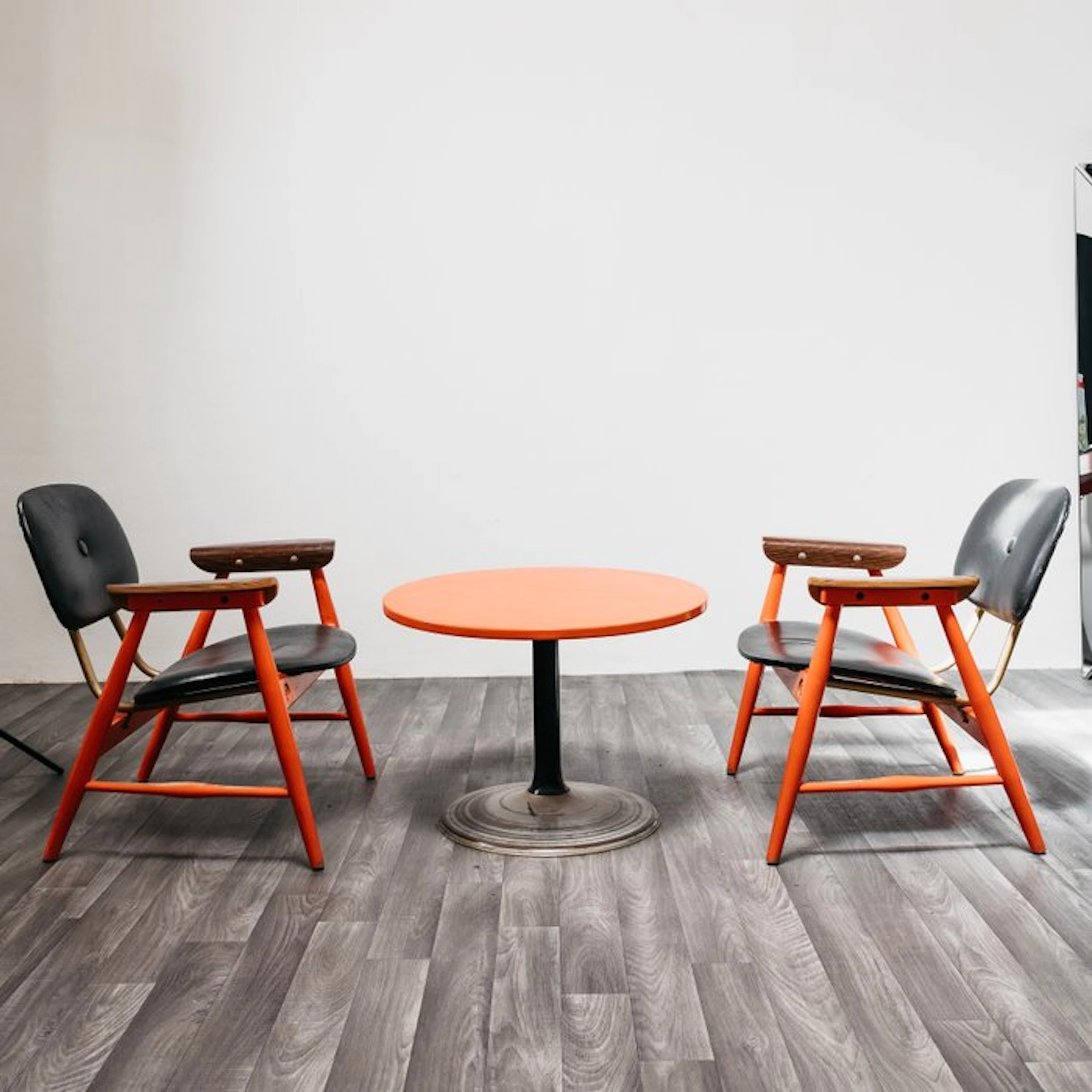 Armchair (3) - Wood, Leather