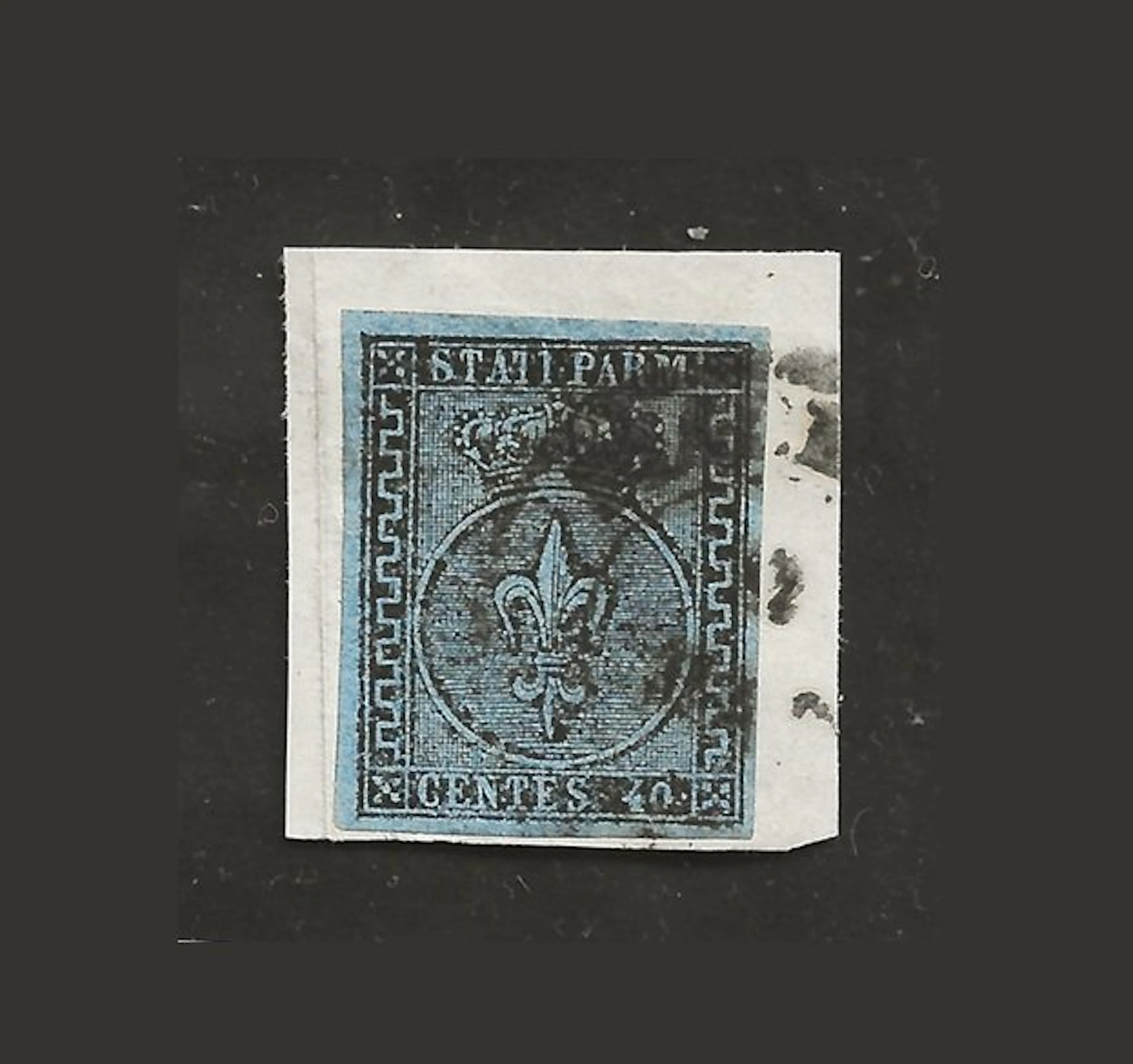 Italian Ancient States - Parma 1852 - Giglio Borbonico Parma 40c blue - Sassone
