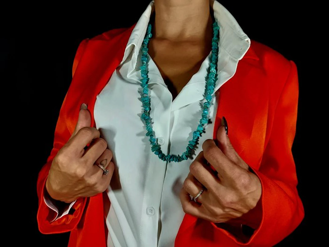 No reserve turquoise paste necklace Freeform - Height: 78...
