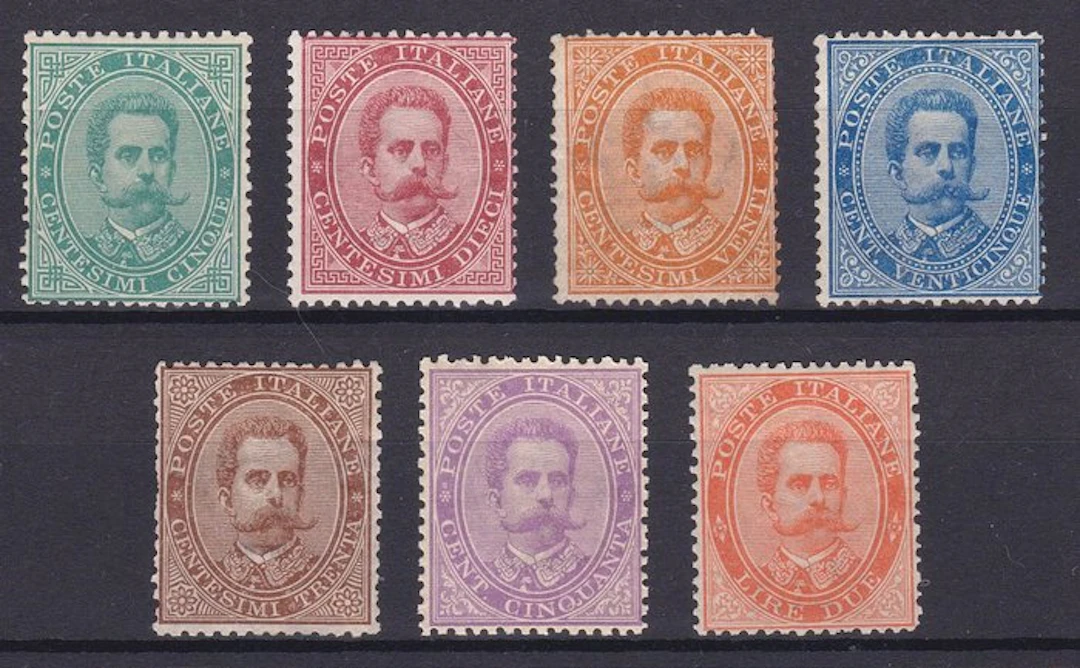 Italy Kingdom 1879 - complete series of Umberto I effigies