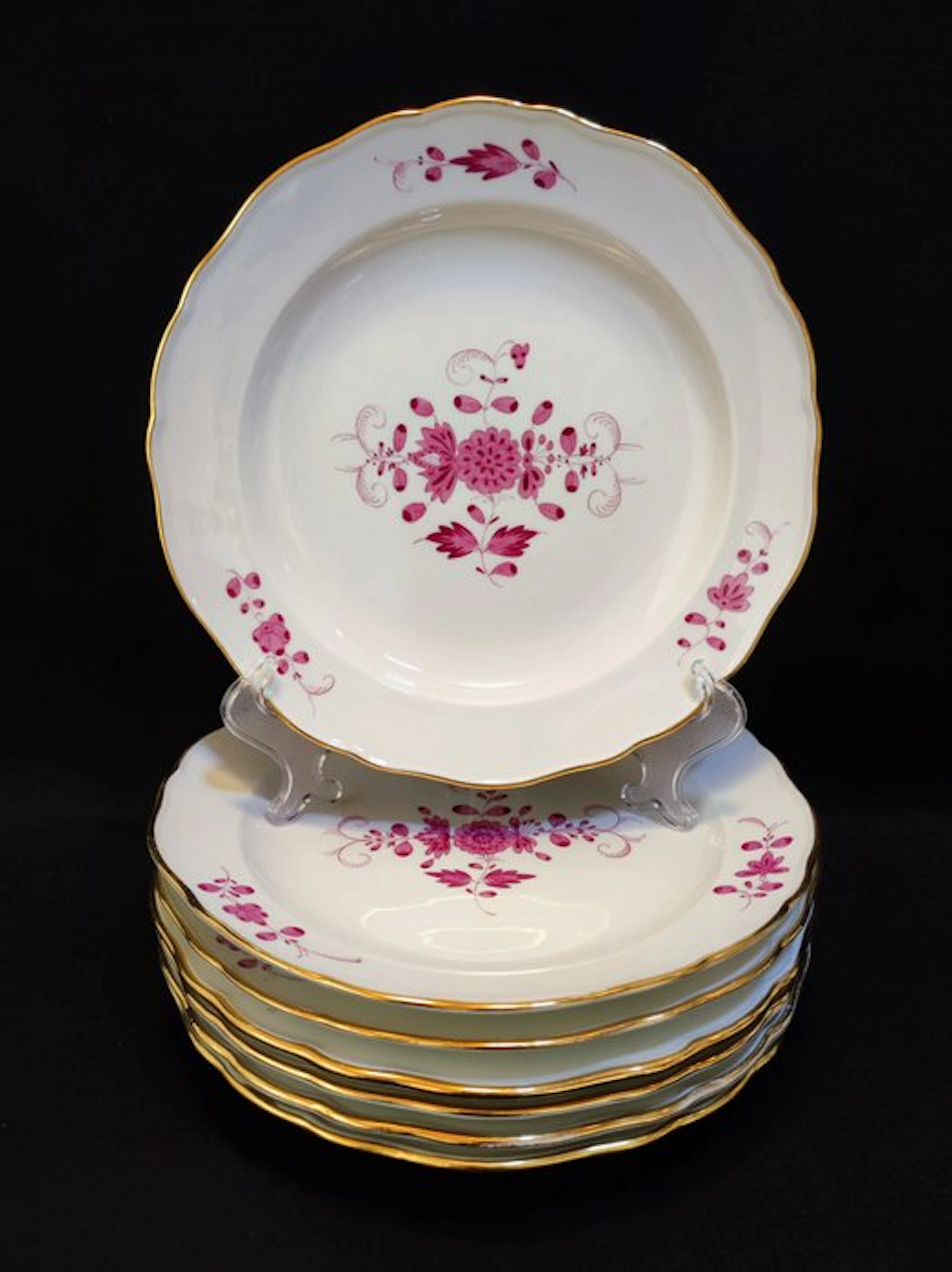 Meissen - Plate (7) - Ø 21,4 cm 7er Set antike...